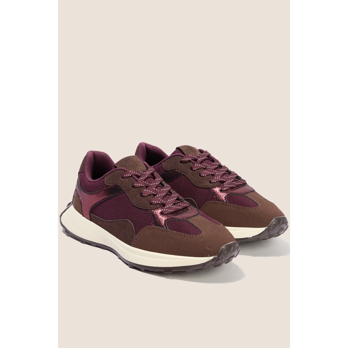 Basket semelle piquot aspect daim violet, BREAL
