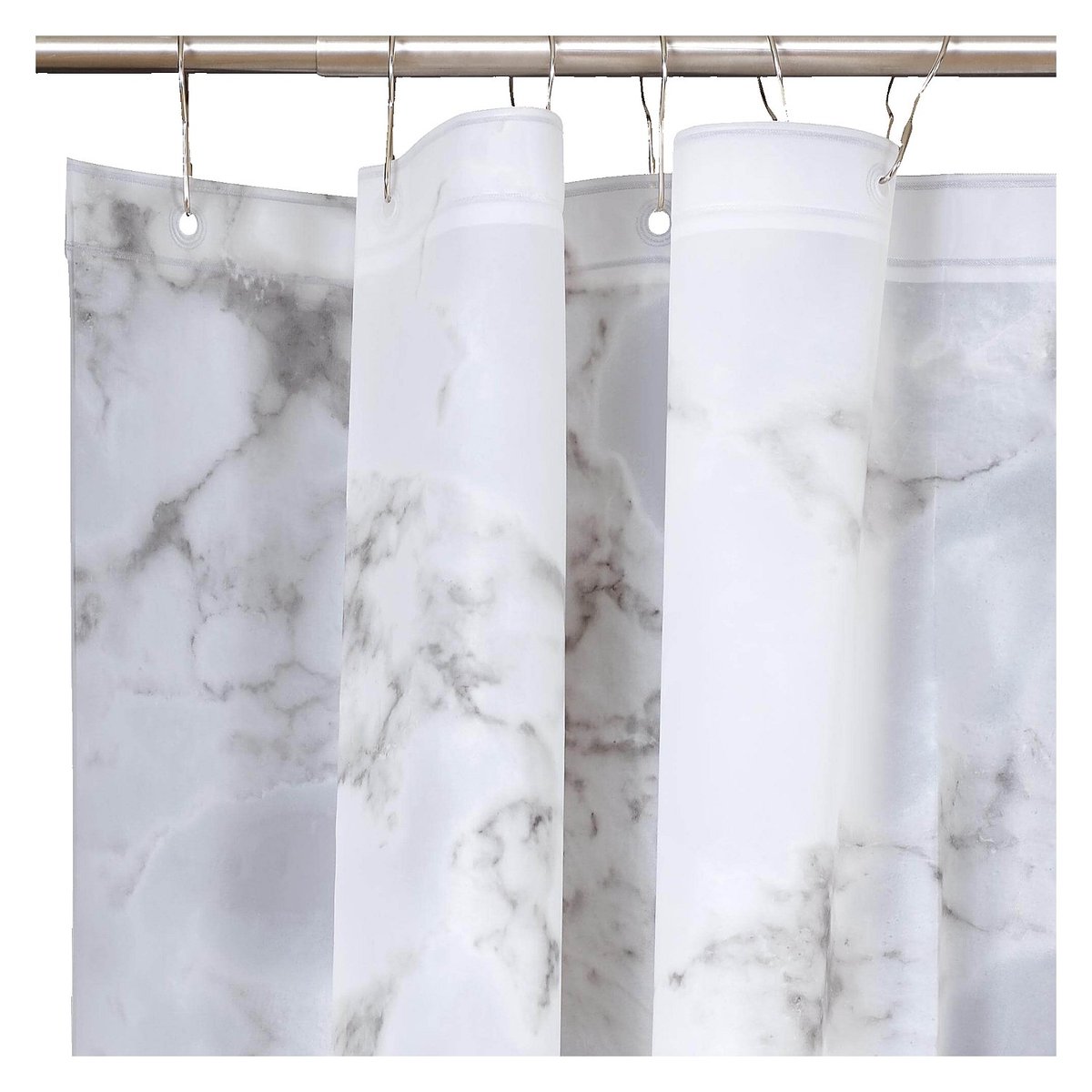Rideau de douche plastique MARBLE gris, HABITAT