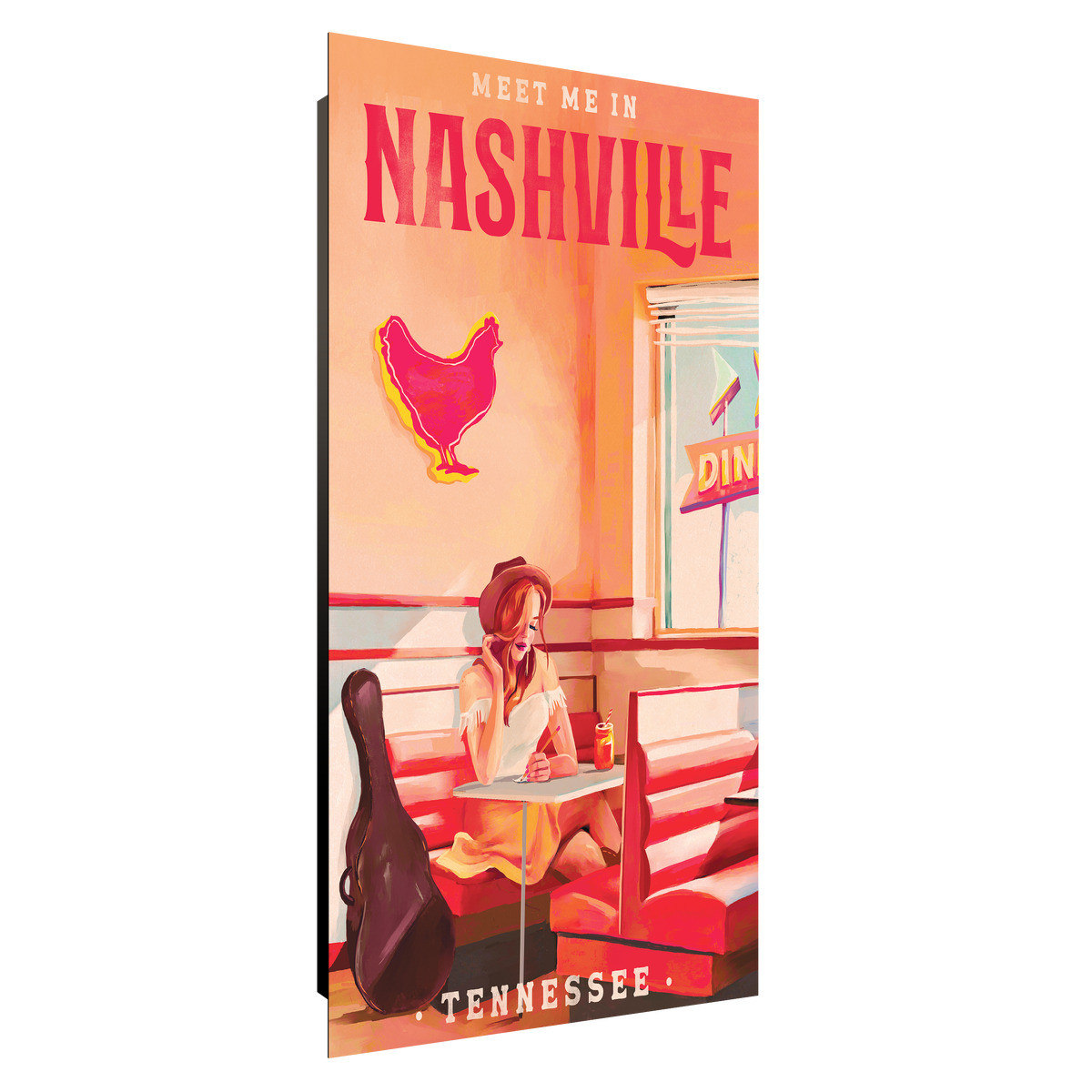 Tableau Sur Verre Synthétique Nashville Rétro ILLUSTRATION tableau en verre synthétique, CEANOTHE