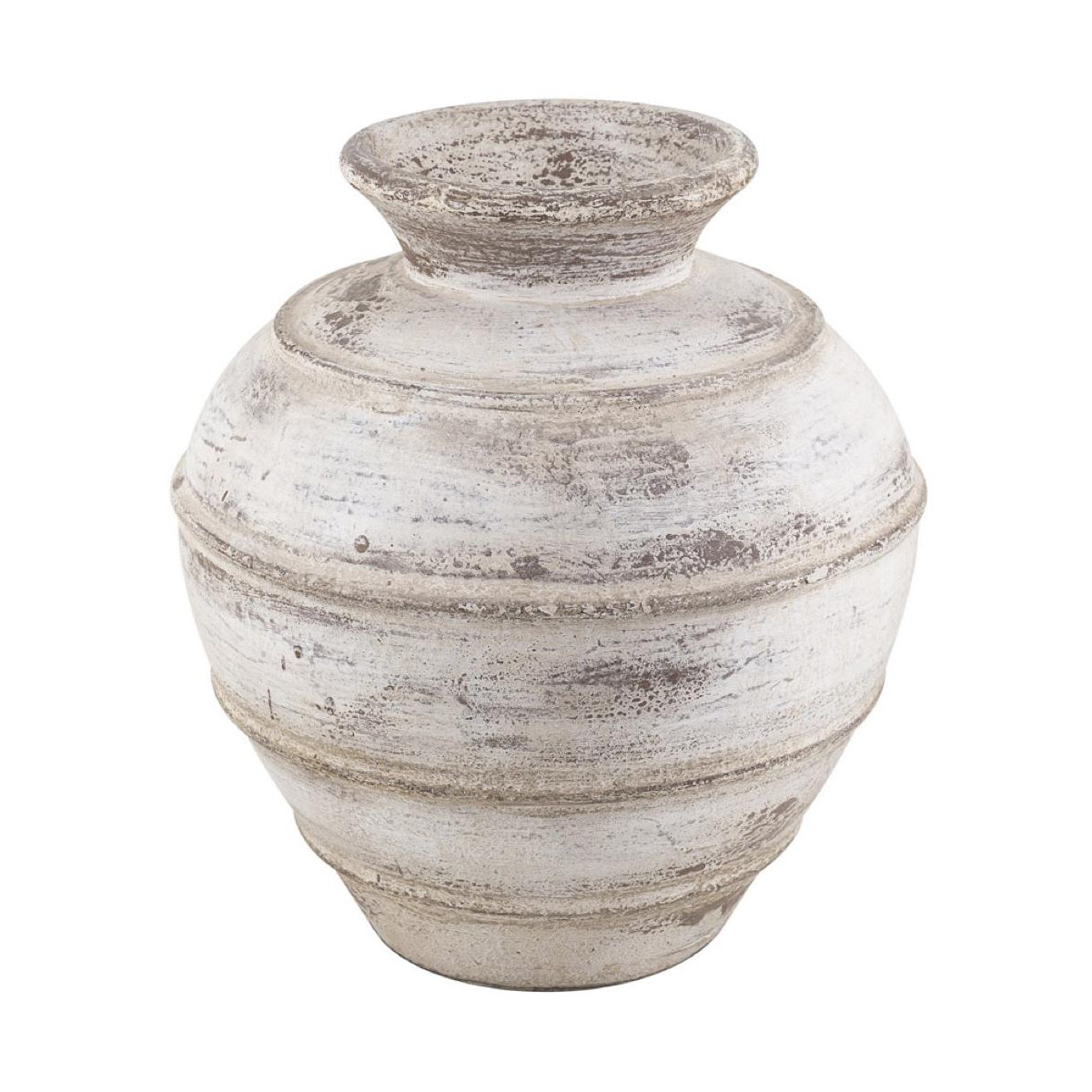 Vase argile blanc, DECORATION D’AUTREFOIS