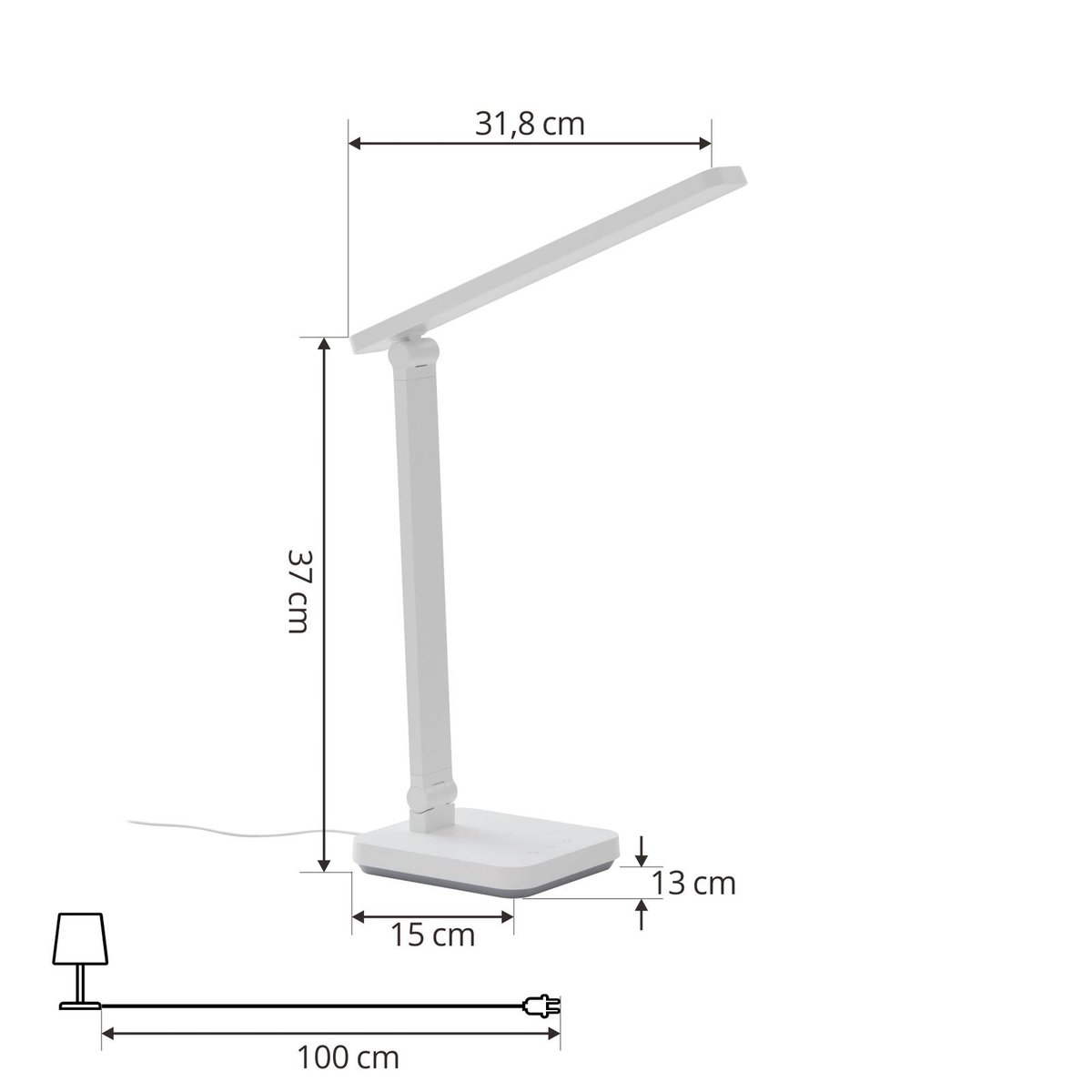 Lampe à poser moderneLED, Rylas blanc, LINDBY