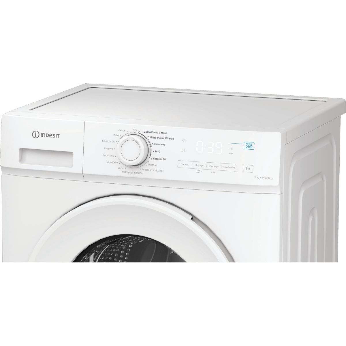 Lave linge hublot IMA864MYTIMEFR - 8 kg - 1400 tr/min - Classe A - Moteur induction blanc, INDESIT