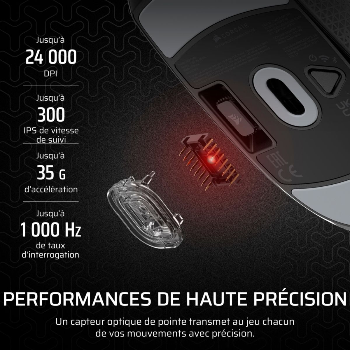 Souris Gamer Sans Fil M55 Wireless couleur unique, CORSAIR