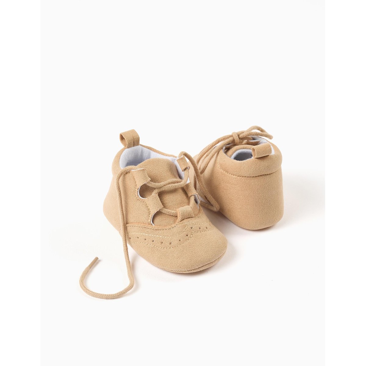 Chaussures en suédine avec détails perforés beige foncé, ZIPPY