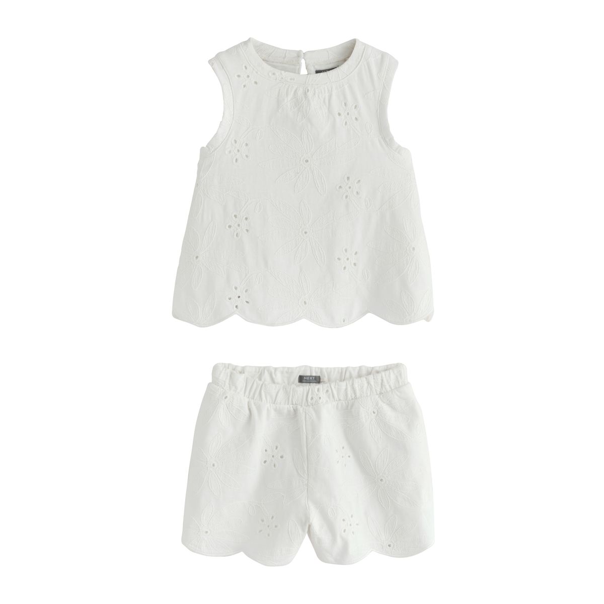 Ensemble short et débardeur brodé écru, NEXT