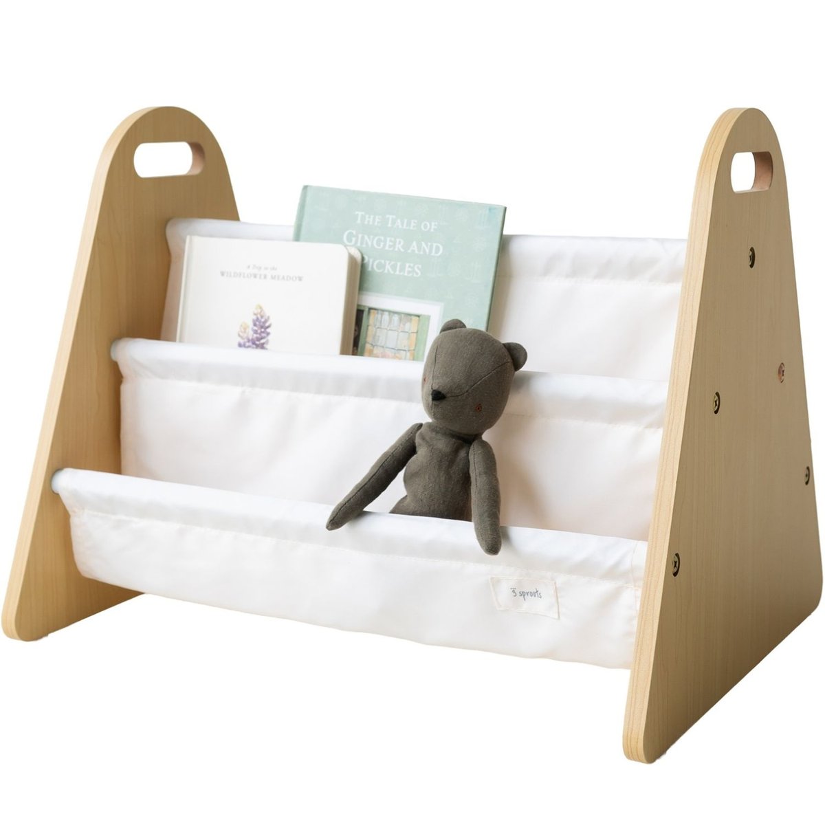 Bibliothèque double face ecru, marron, 3 SPROUTS