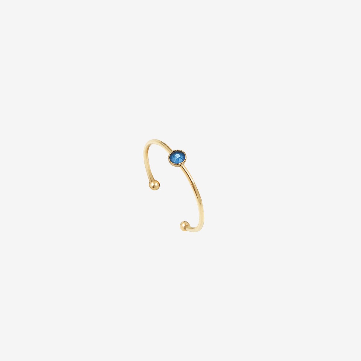 Bague jaune éléctrique plaquée or - cancun bleu, CAROLINE NAJMAN