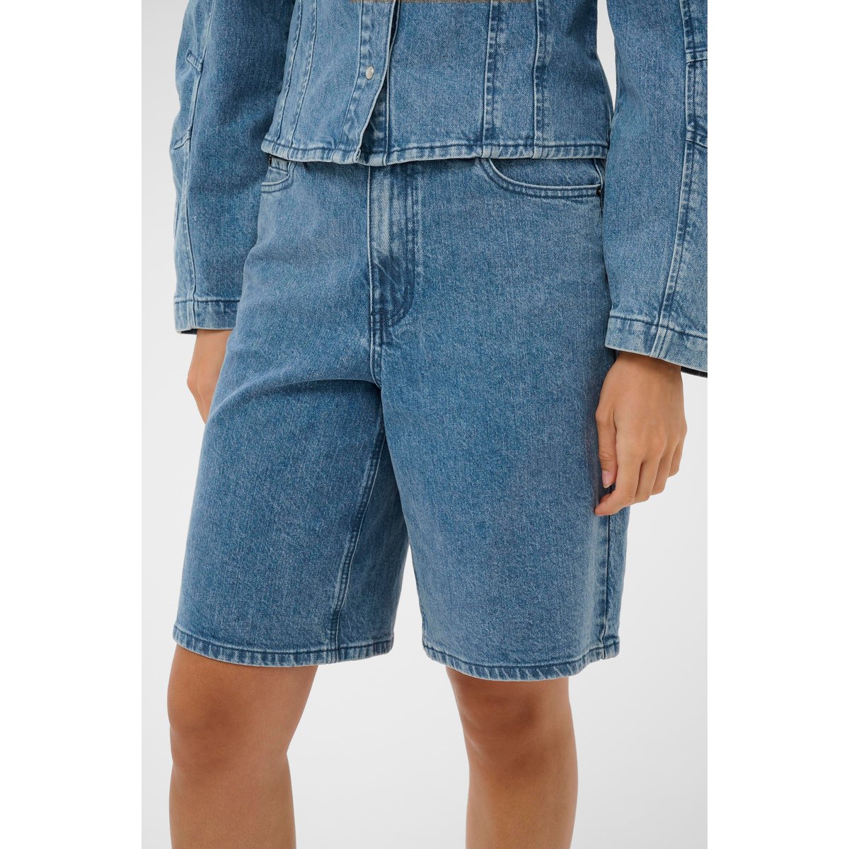 Shorts en jean bleu blue washed denim, KAFFE