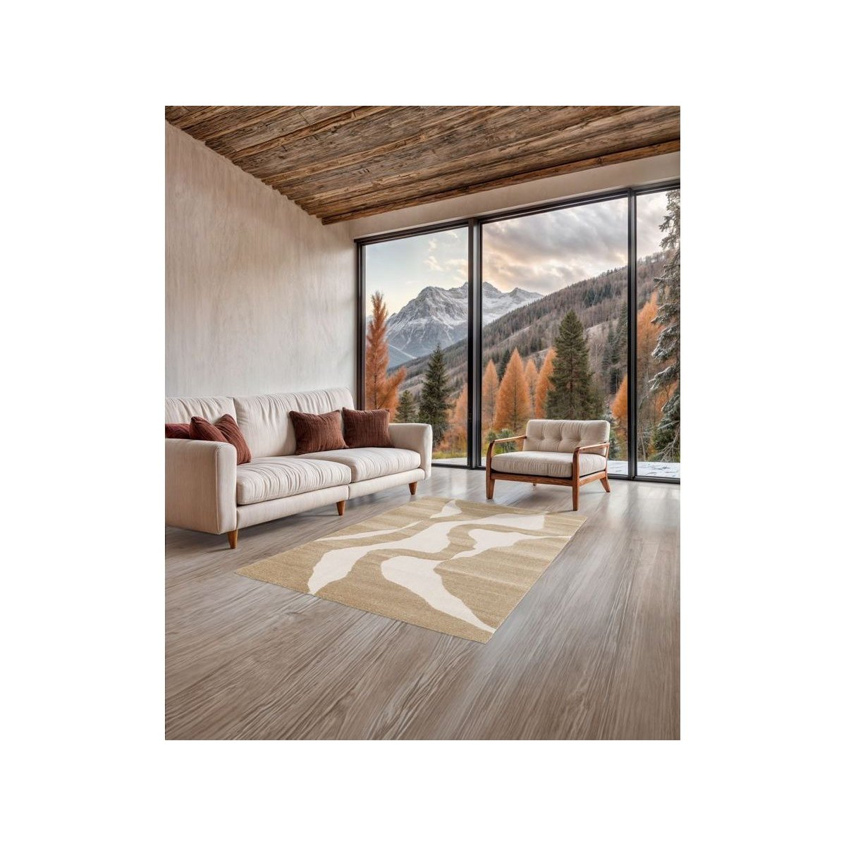 Tapis poils poils courts style , COLAS marron, BOBOCHIC