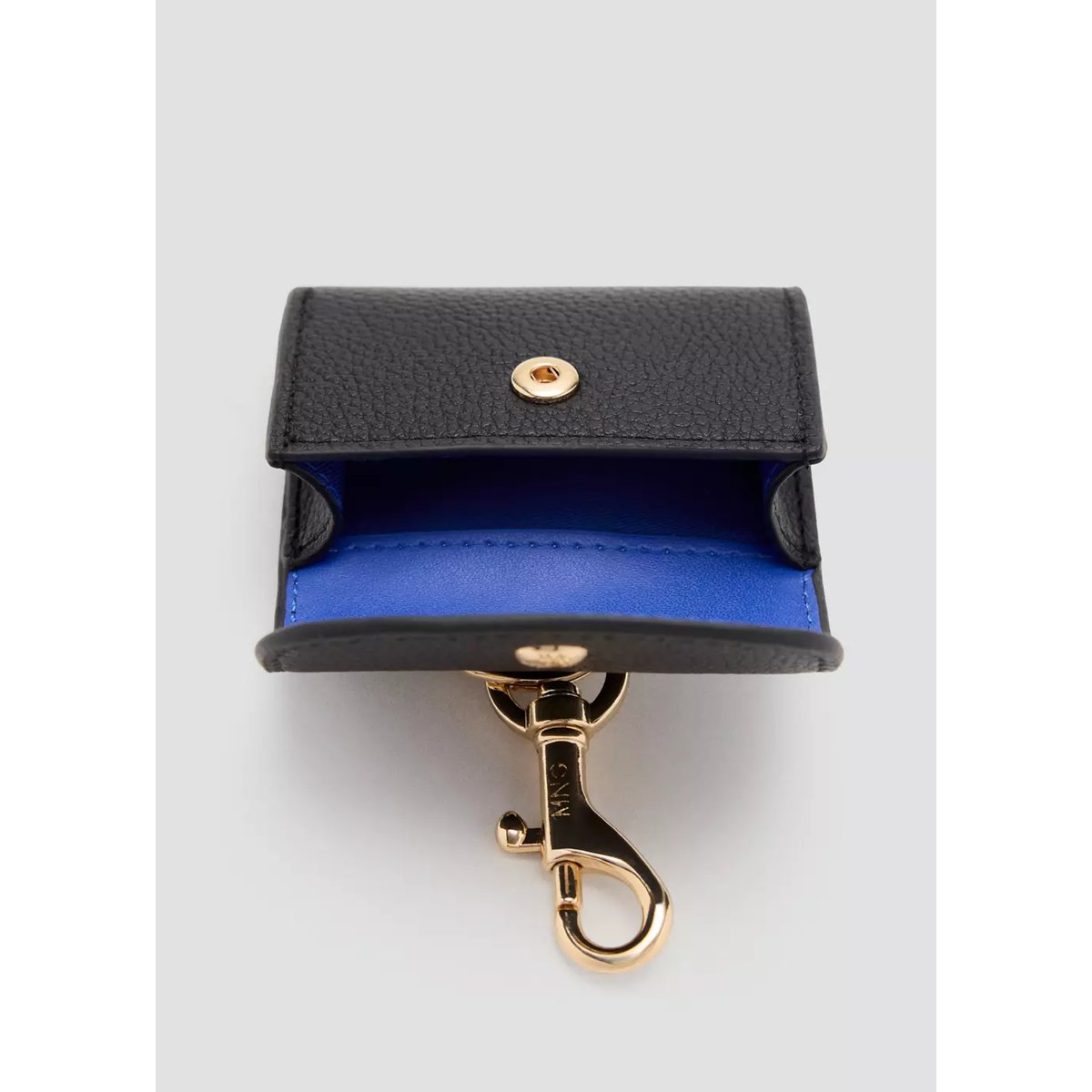 Porte-clés mini sac à rabat noir, MANGO