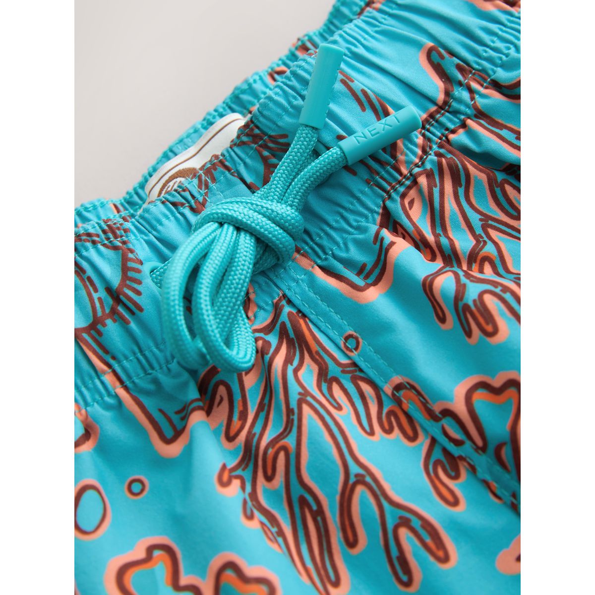 Short de bain à imprimé corail et coquillage bleu turquoise/orange, NEXT