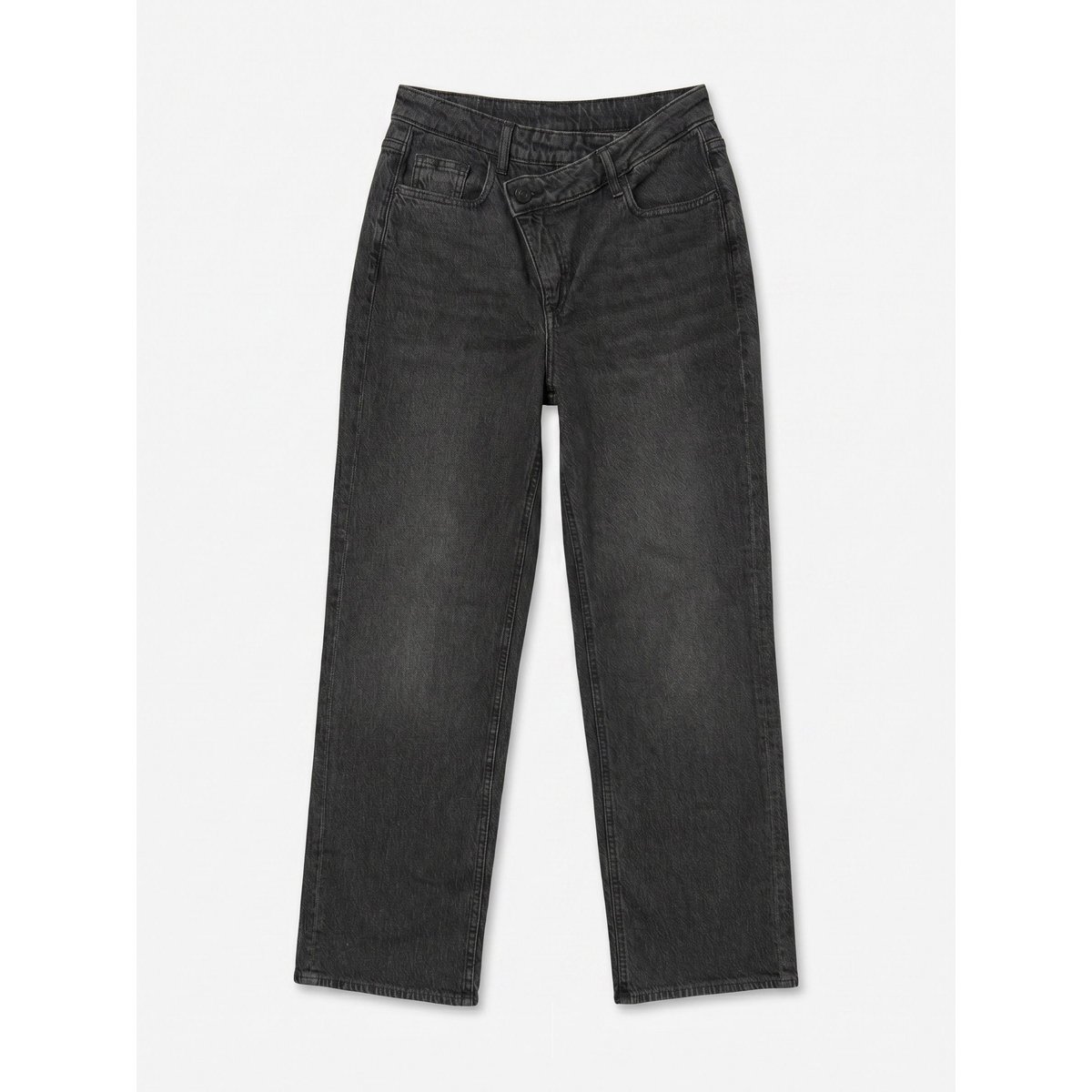Jean À Coupe Large dark grey denim, VERO MODA