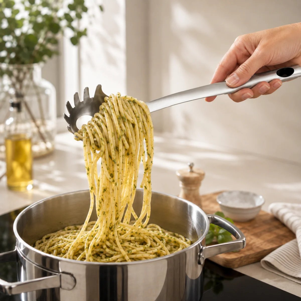 Cuillère à spaghetti 36 cm - Inoxy argenté, LAGUIOLE CUISSON