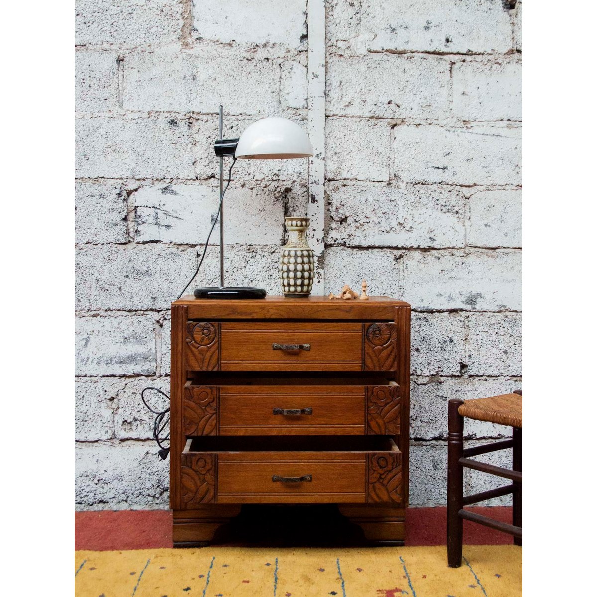 Commode Art déco en bois foncé Garance N°521 - Bon état bois foncé, DEBONGOUT