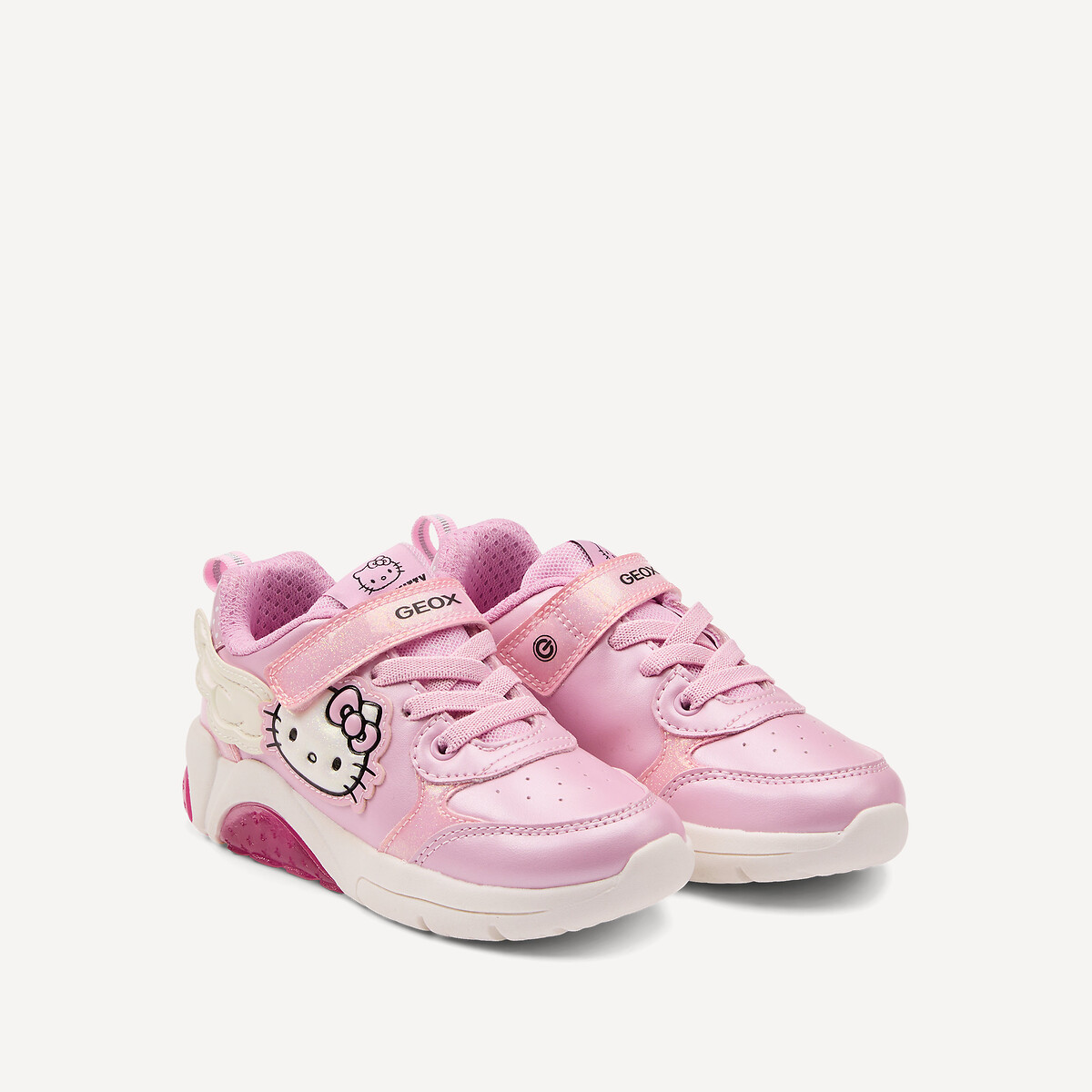 Baskets respirantes, à LED, FADINLIGHT x HELLO KITTY rose, GEOX