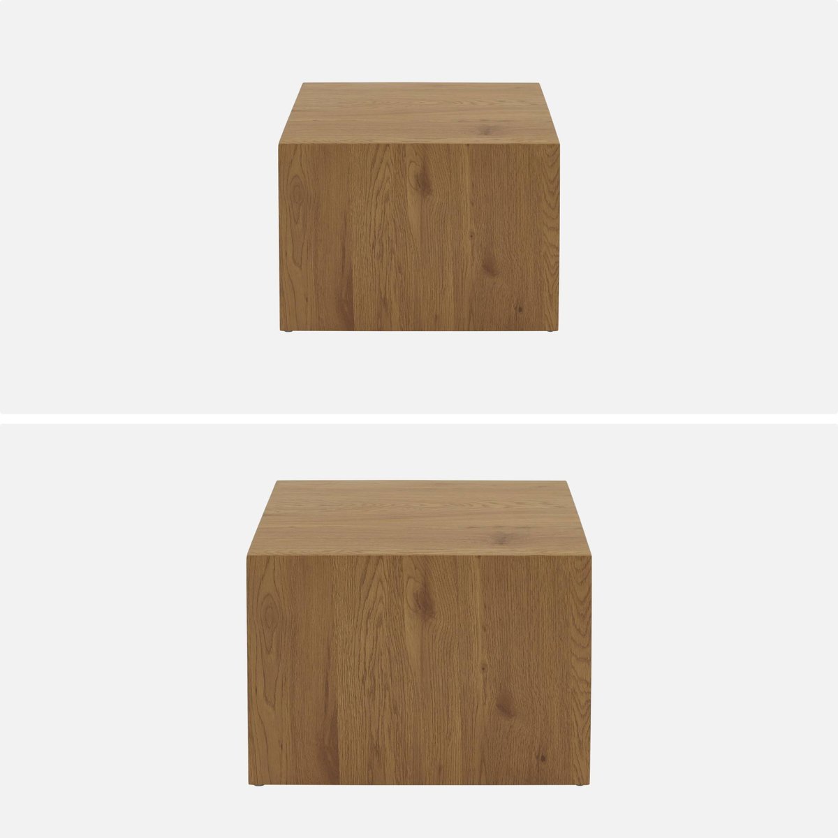 Set de 2 tables basses carrées gigognes décor bois SYLVA naturel, SWEEEK