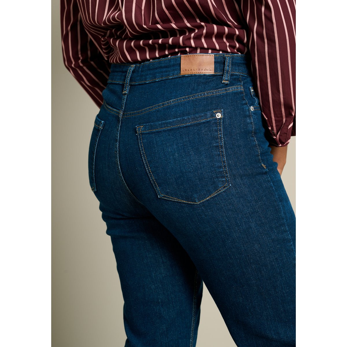 Jean droit taille haute dark blue, LOLALIZA