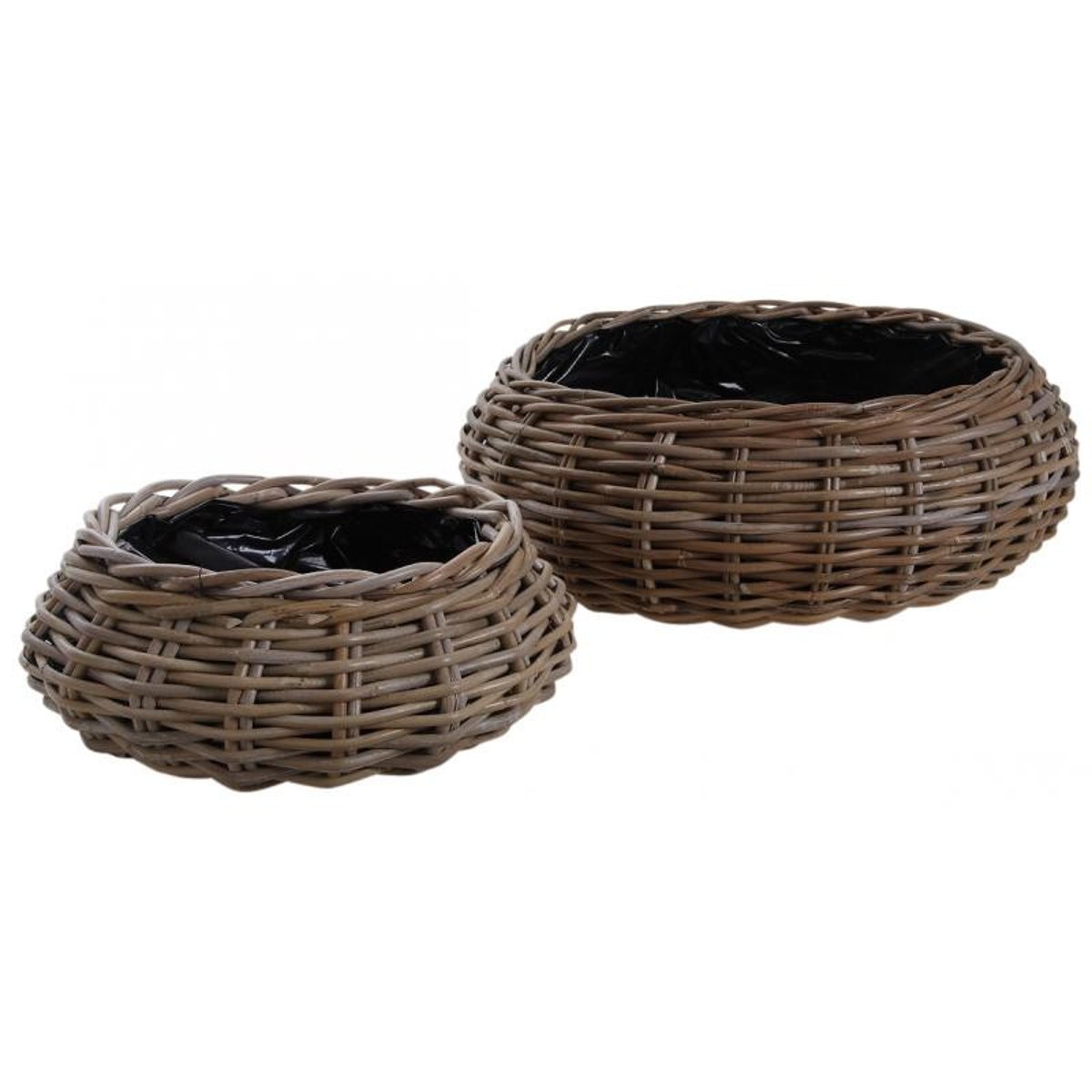 Jardinière ronde en poelet gris Diam 37 cm couleur unique, AUBRY GASPARD
