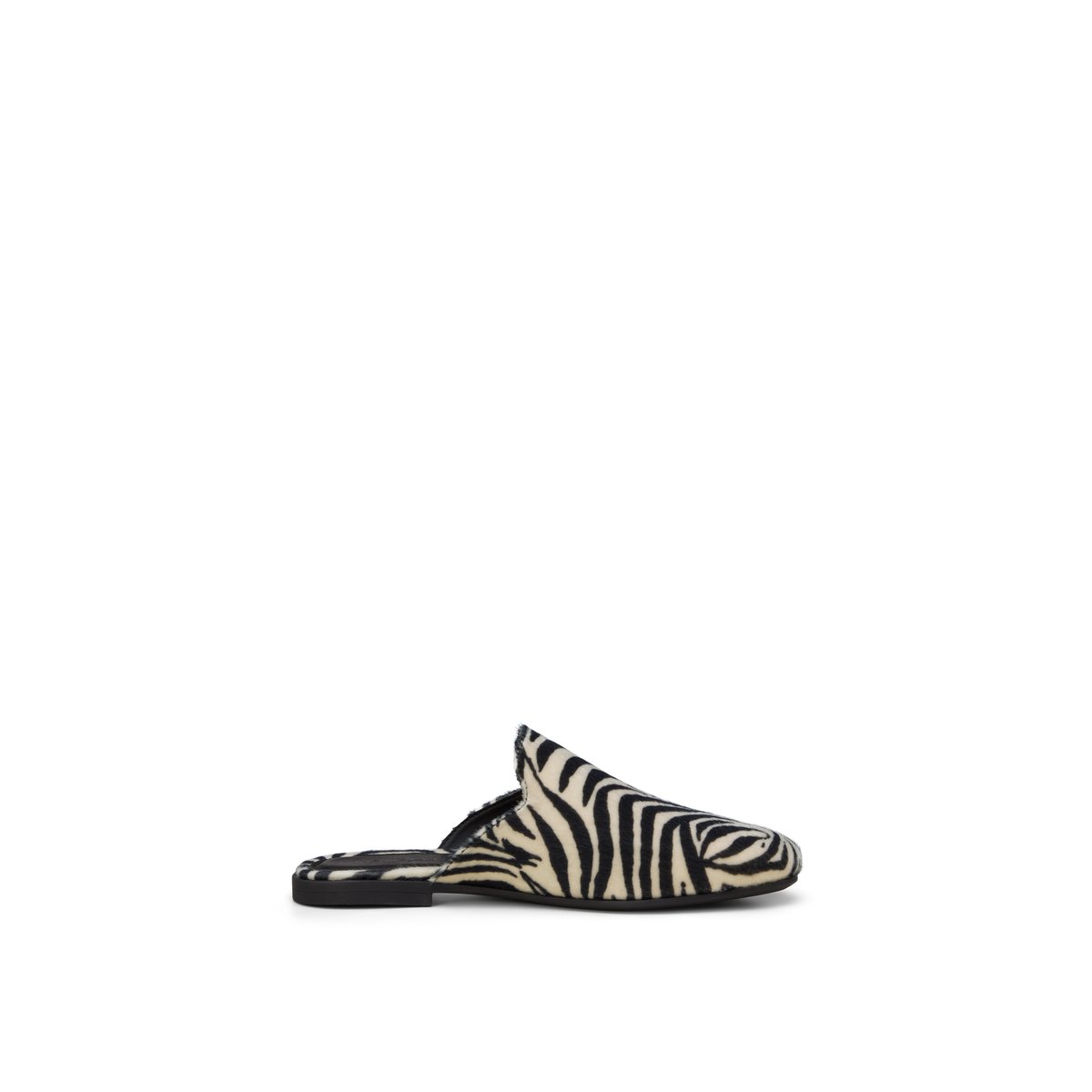 Mule modèle Safina en aspect peau de zèbre blanc/noir, MARC O'POLO