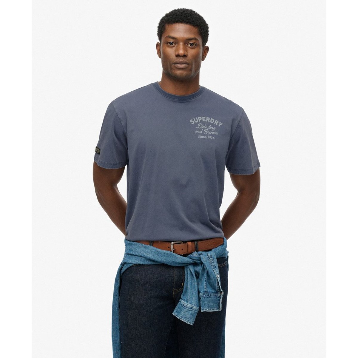 T-shirt oversize Trade Tools bleu ardoise sec, SUPERDRY