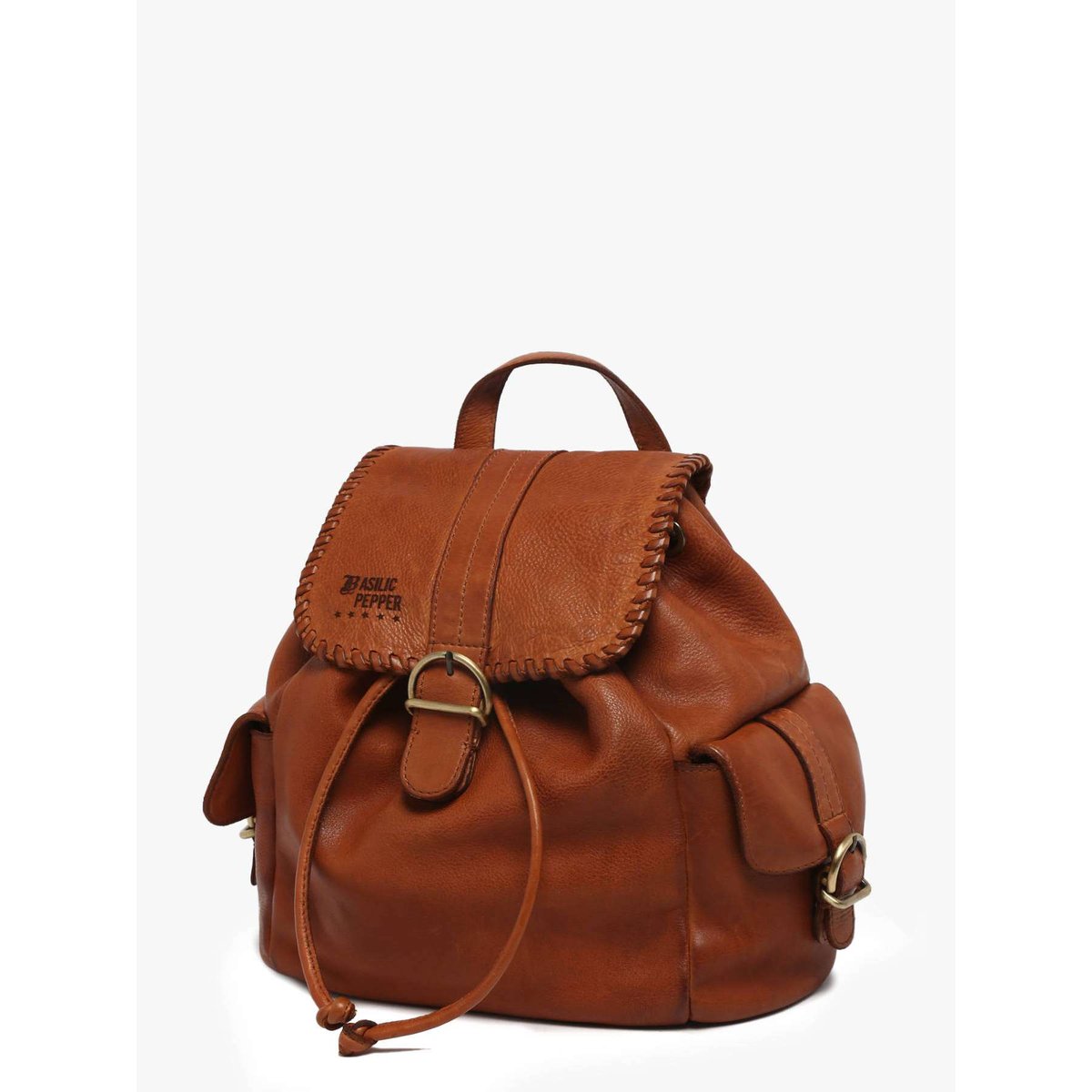 Sac à dos cuir tan, BASILIC PEPPER