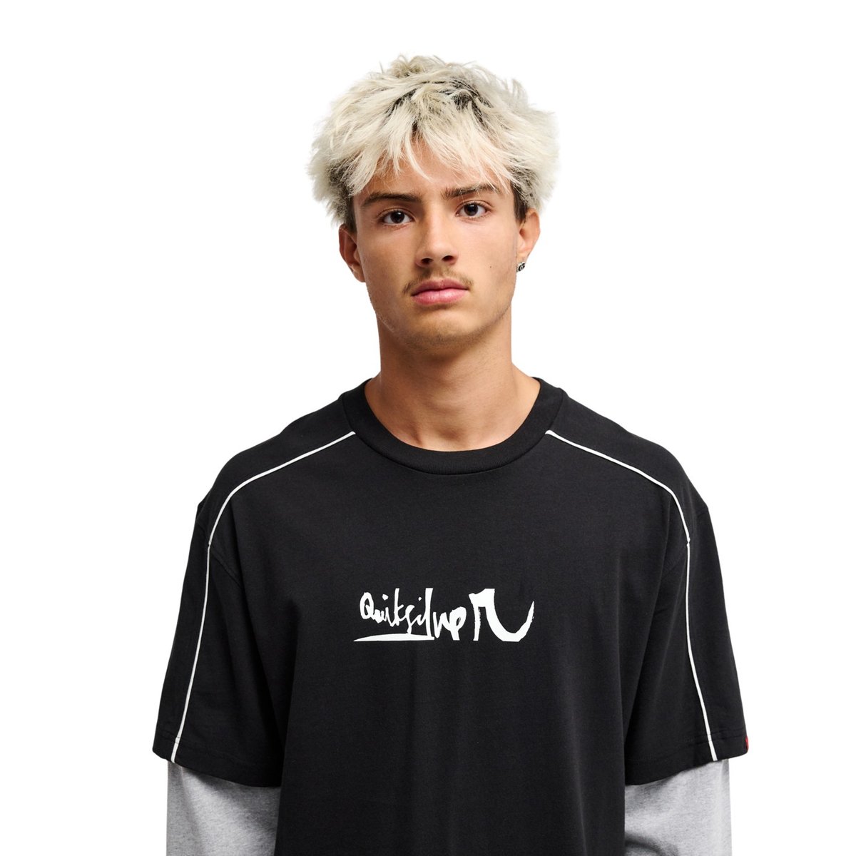 T-shirt manches longues YOUNG GUNS DOUBLE LAYER noir black, QUIKSILVER