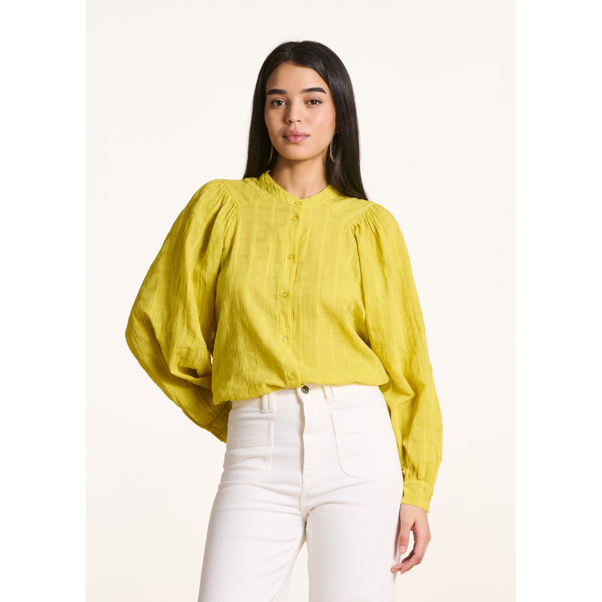 Chemise ample en coton texturé biriba, LA FEE MARABOUTEE