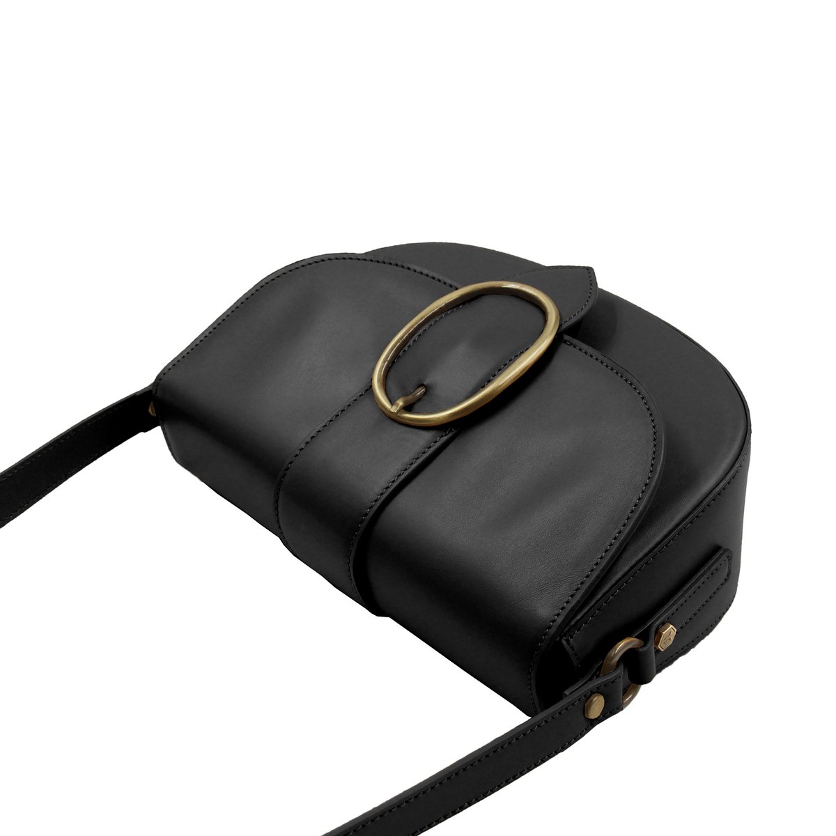 Sac boucle cuir lisse noir, JULES & JENN
