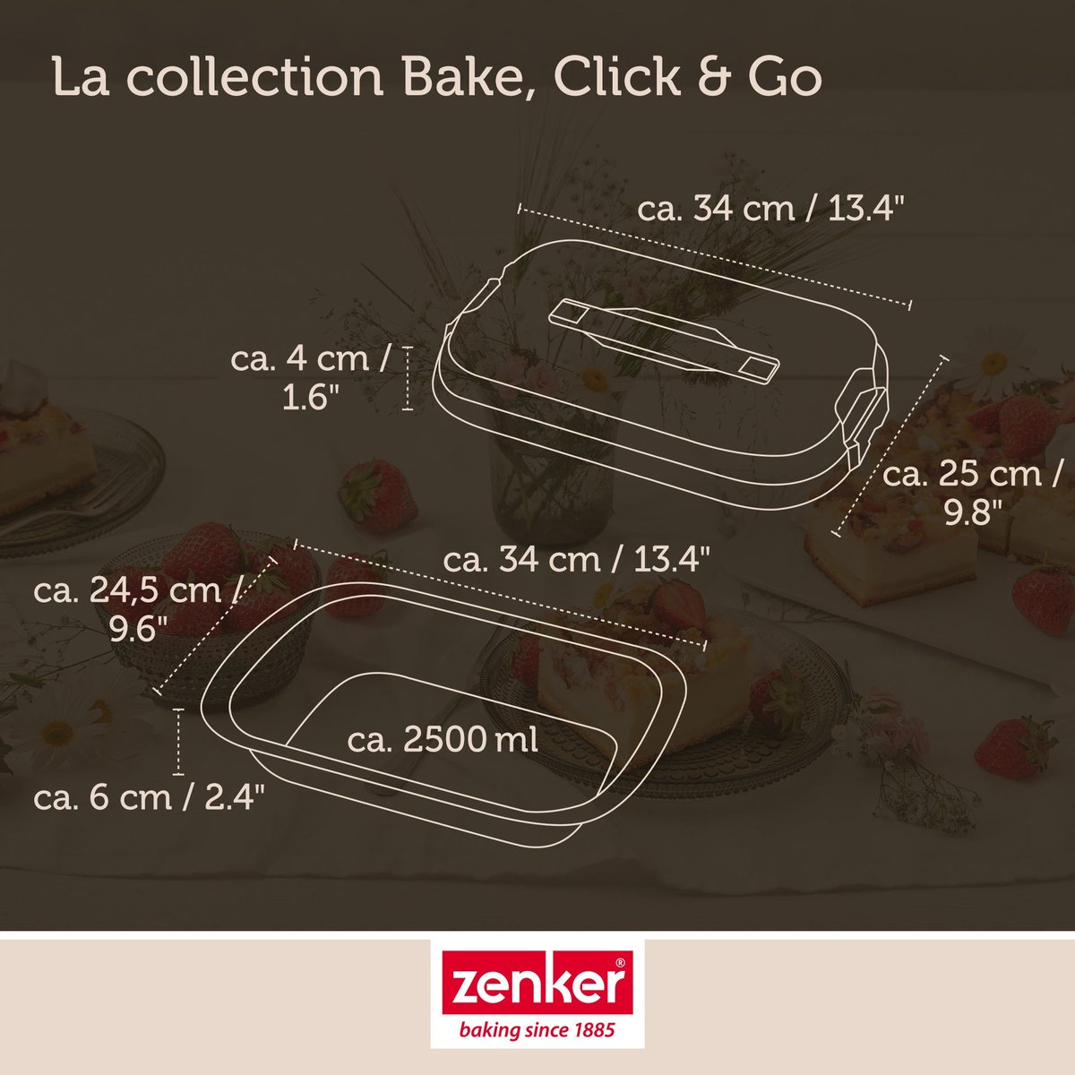 Lot de 2 moules à gâteaux rectangulaires noir, ZENKER