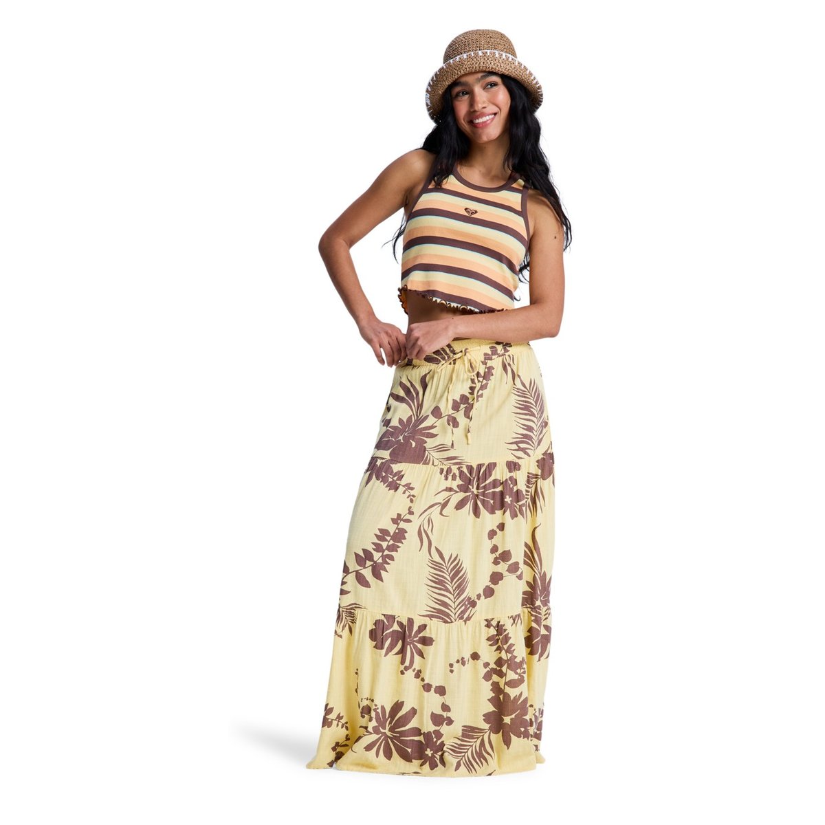 Jupe longue fluide AFTER HOURS MAXI. jaune golden haze sweet mai, ROXY