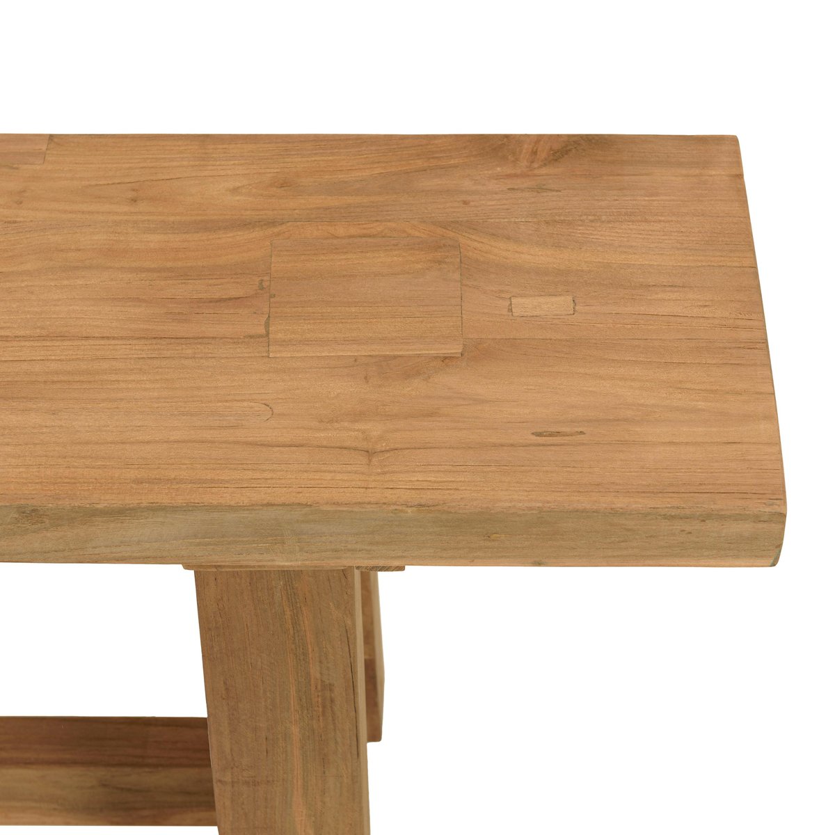 Banc de jardin 300cm en bois de teck recyclé naturel SANTO bois naturel, PIER IMPORT