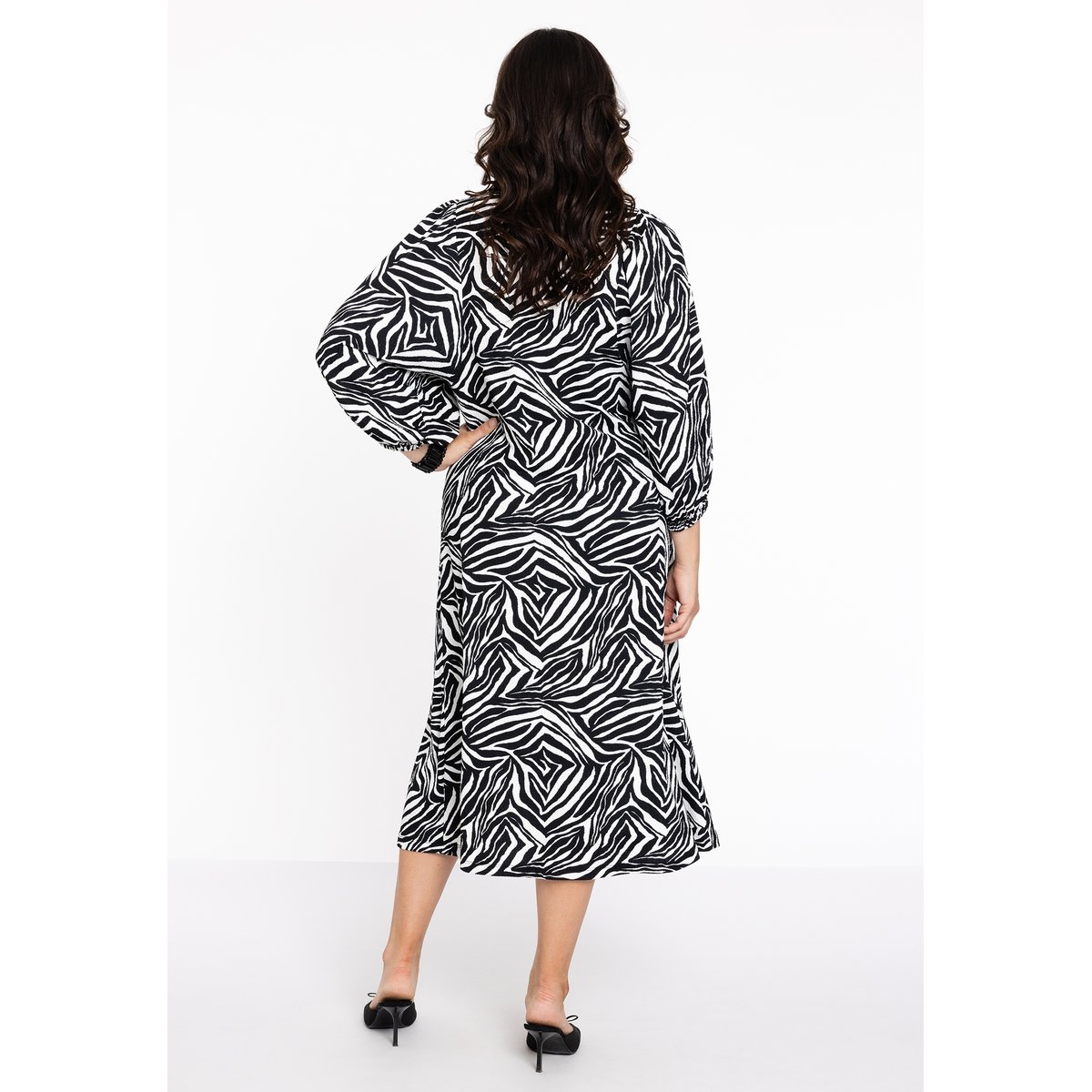 Robe imprimé / imprimée animal noir, YOEK