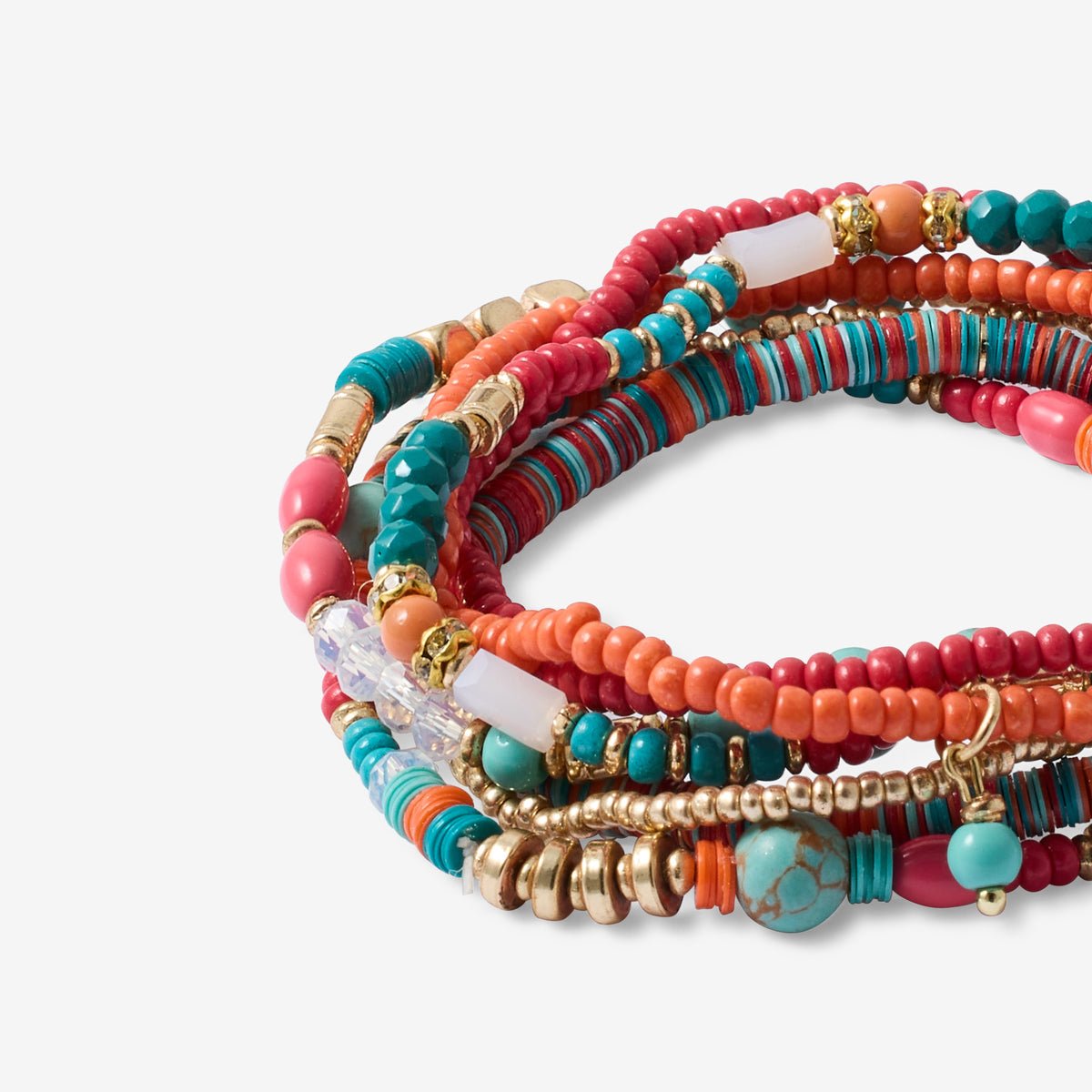 Set de 7 bracelets de perles fantaisie multicolores multicolore, BALABOOSTE