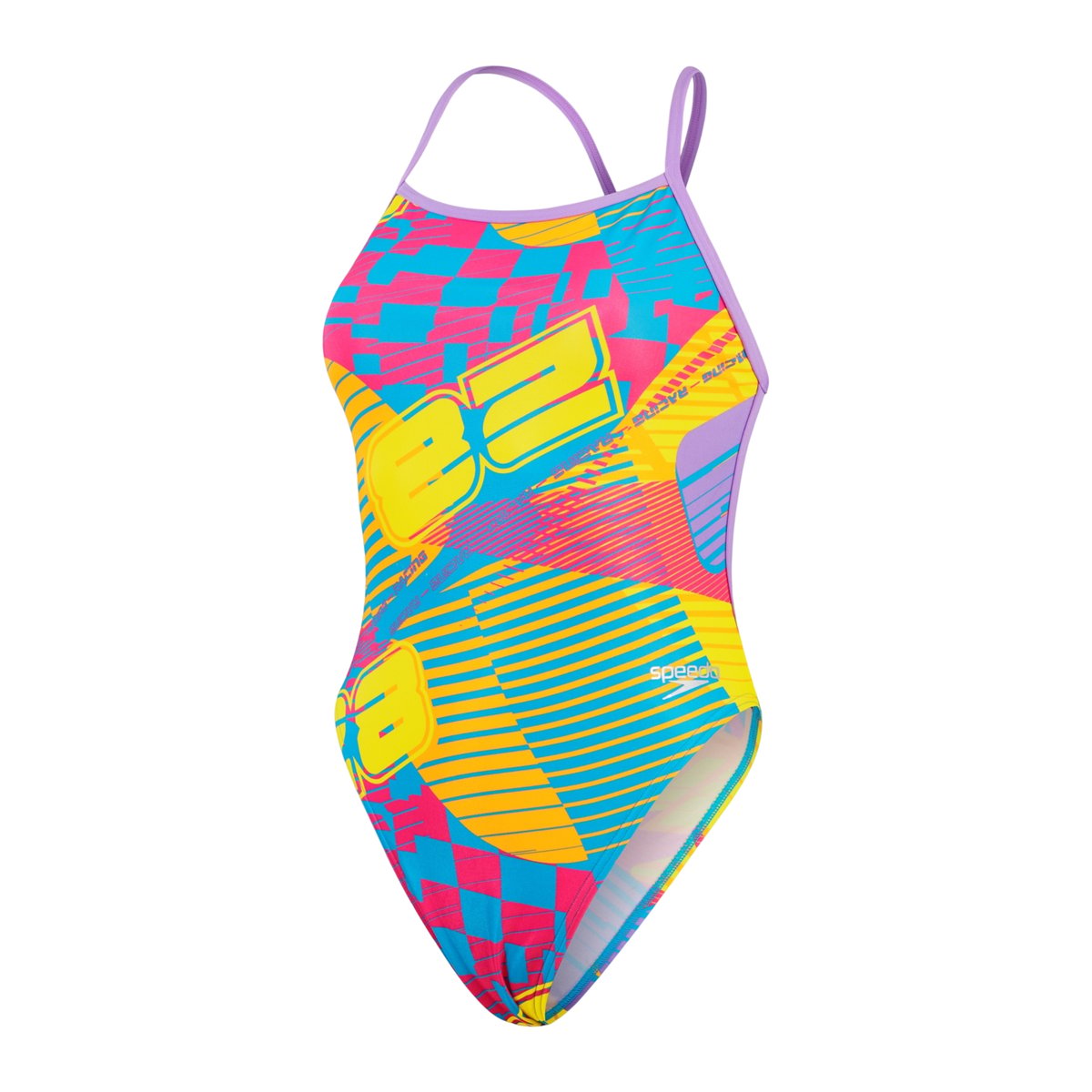 Maillot de bain 1 pièce motif/style imprimé numérique rose, SPEEDO