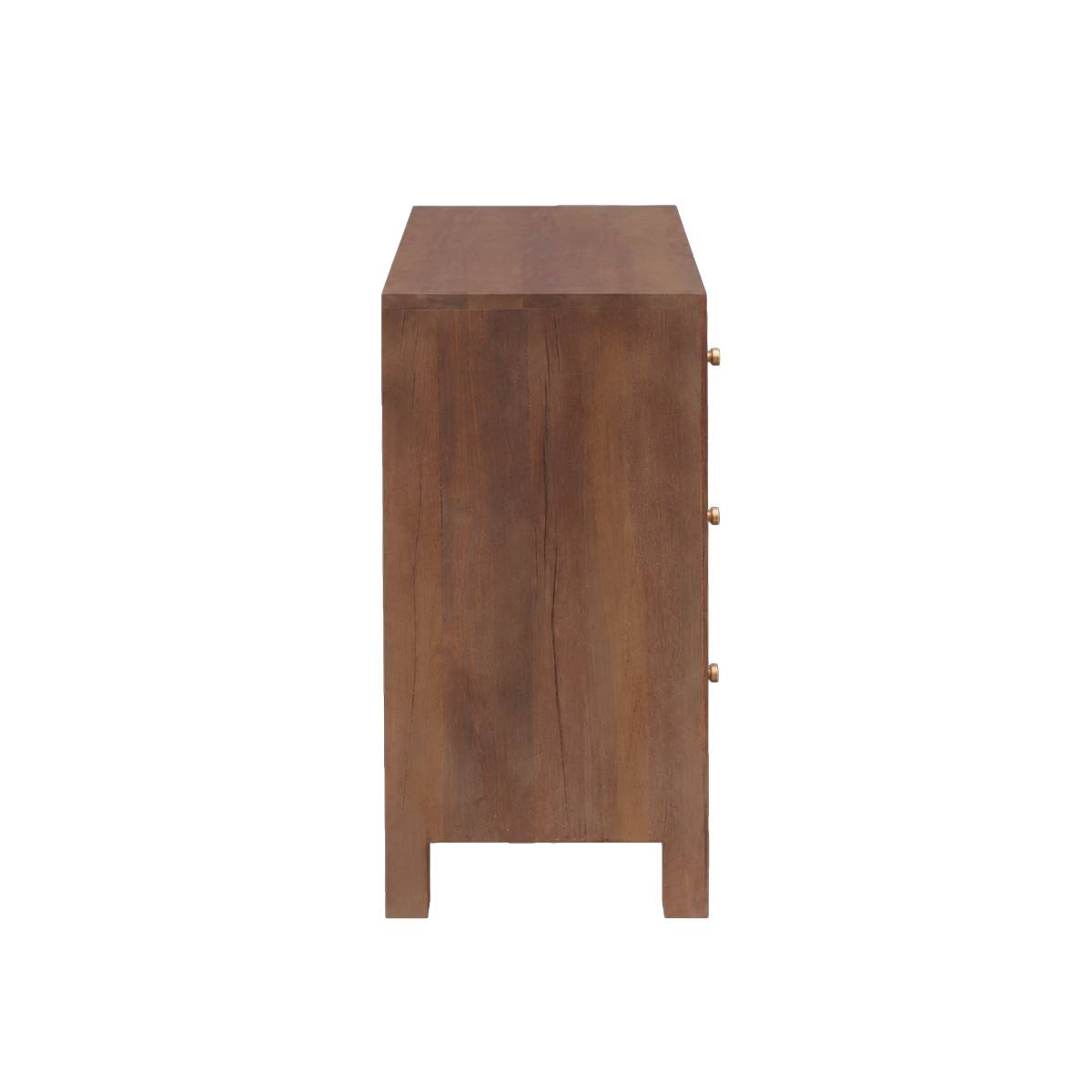 Commode 3 tiroirs en bois recyclé ARVEN bois foncé, MADE IN MEUBLES