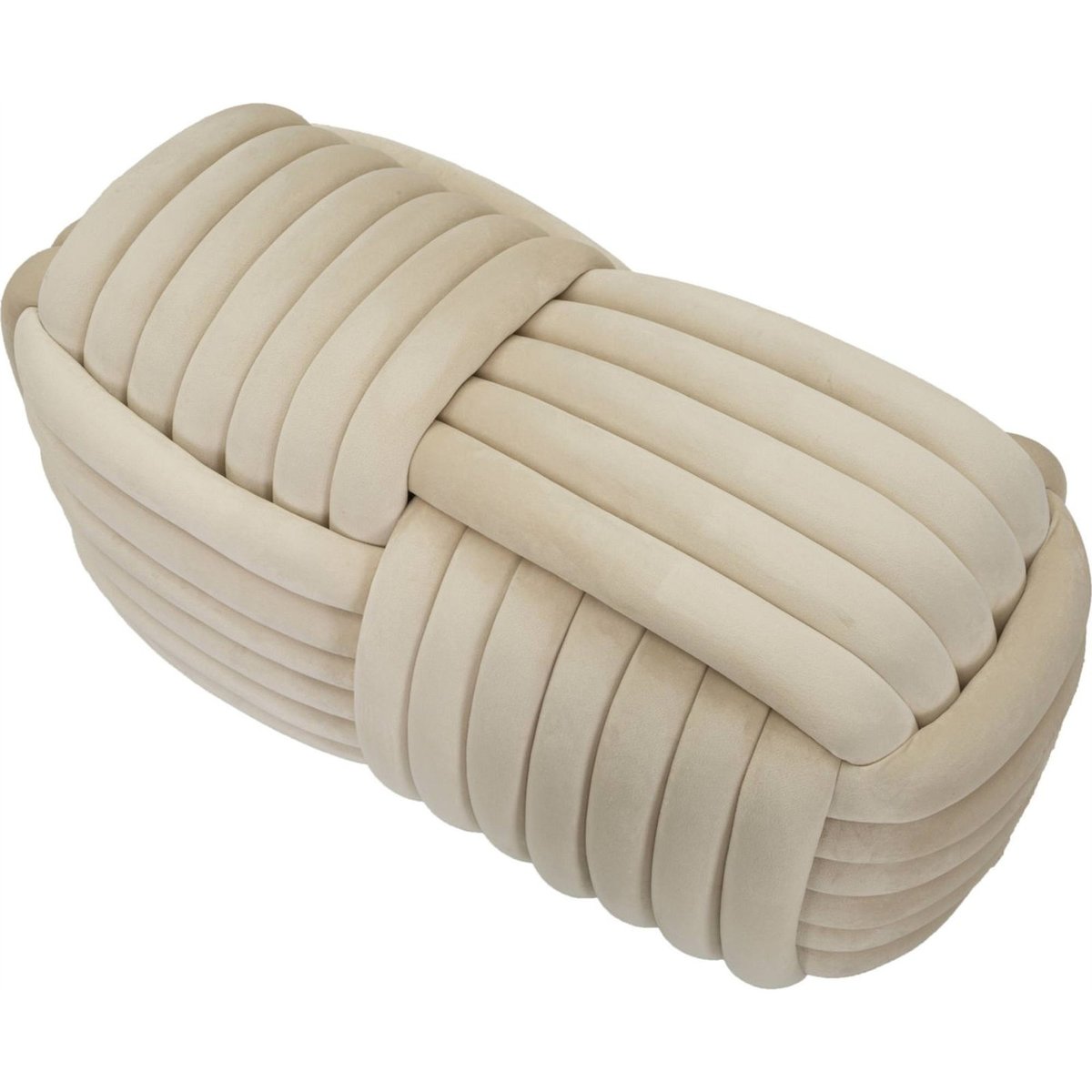 Banc au relief matelassé sculptural GLAM crème, RECOLLECTION