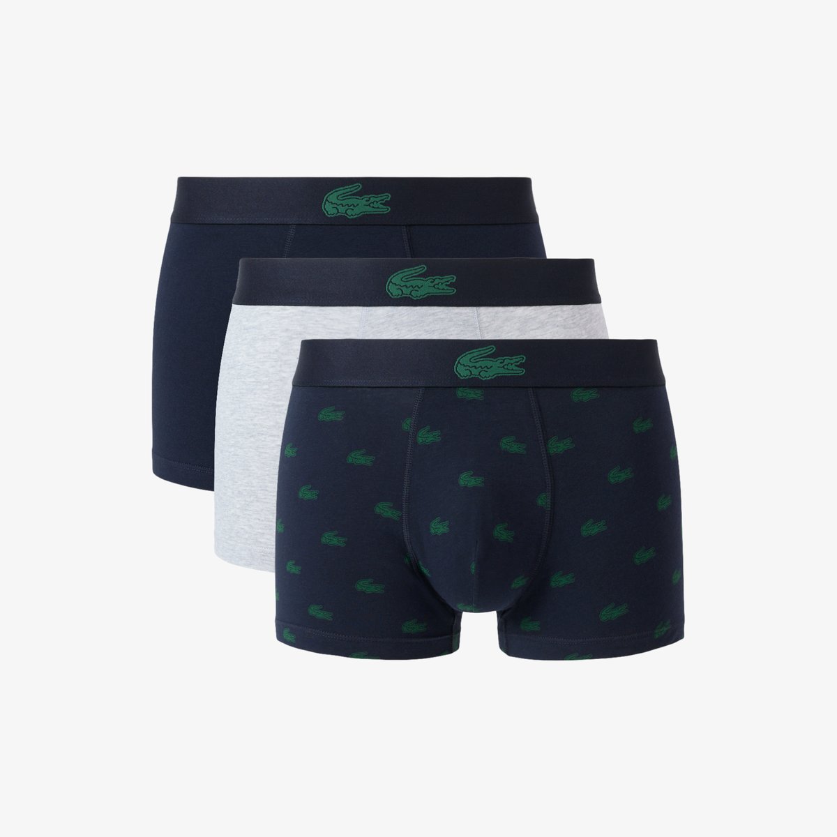 Lot de 3 boxers courts imprimé crocodile bleu-i90, LACOSTE