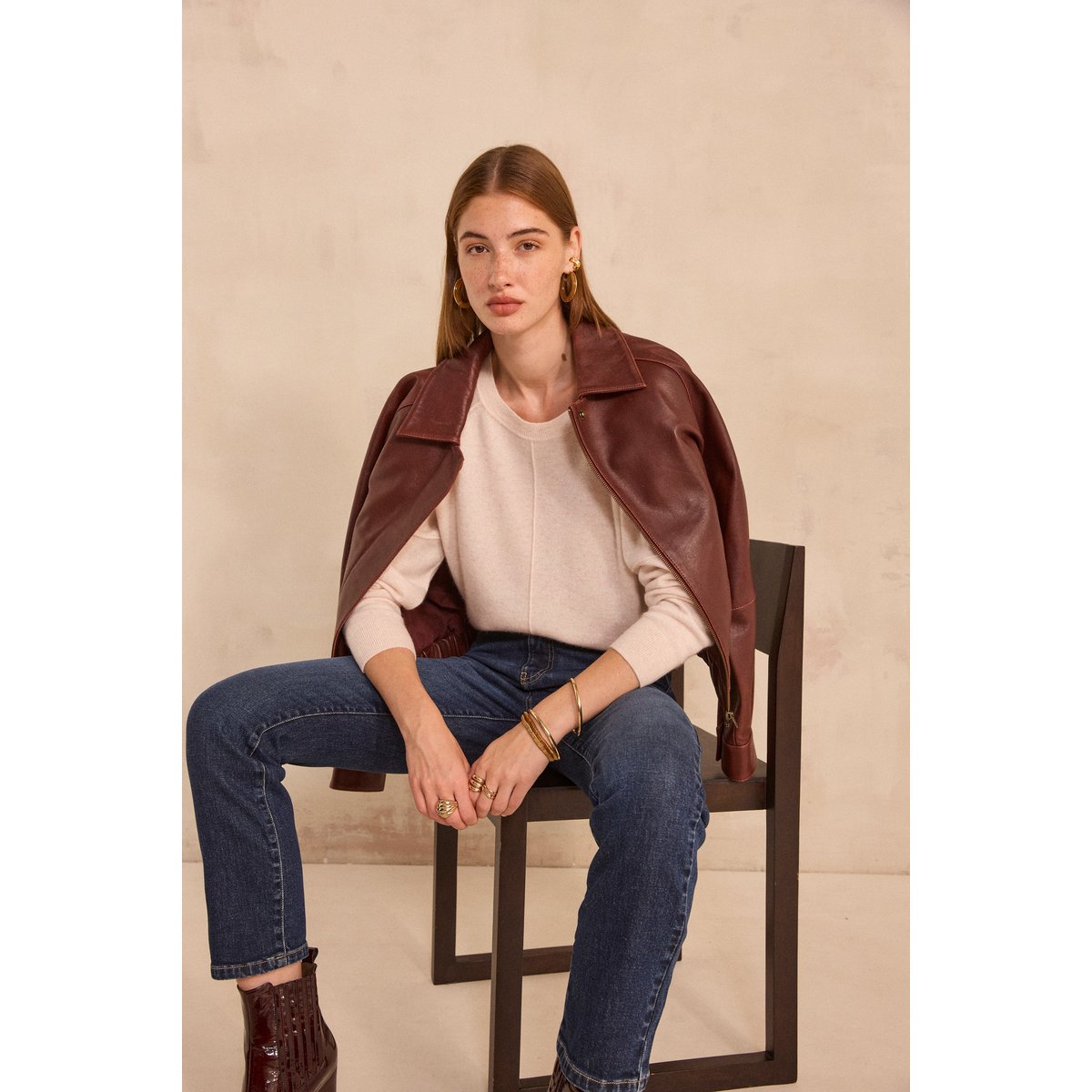 Pull à manches longues en cachemire ARY BIS creme, Maison 123