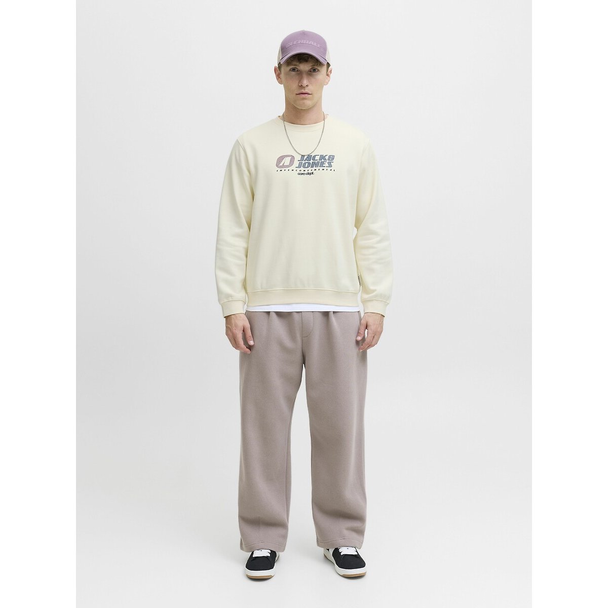Sweat col rond ecru, JACK & JONES