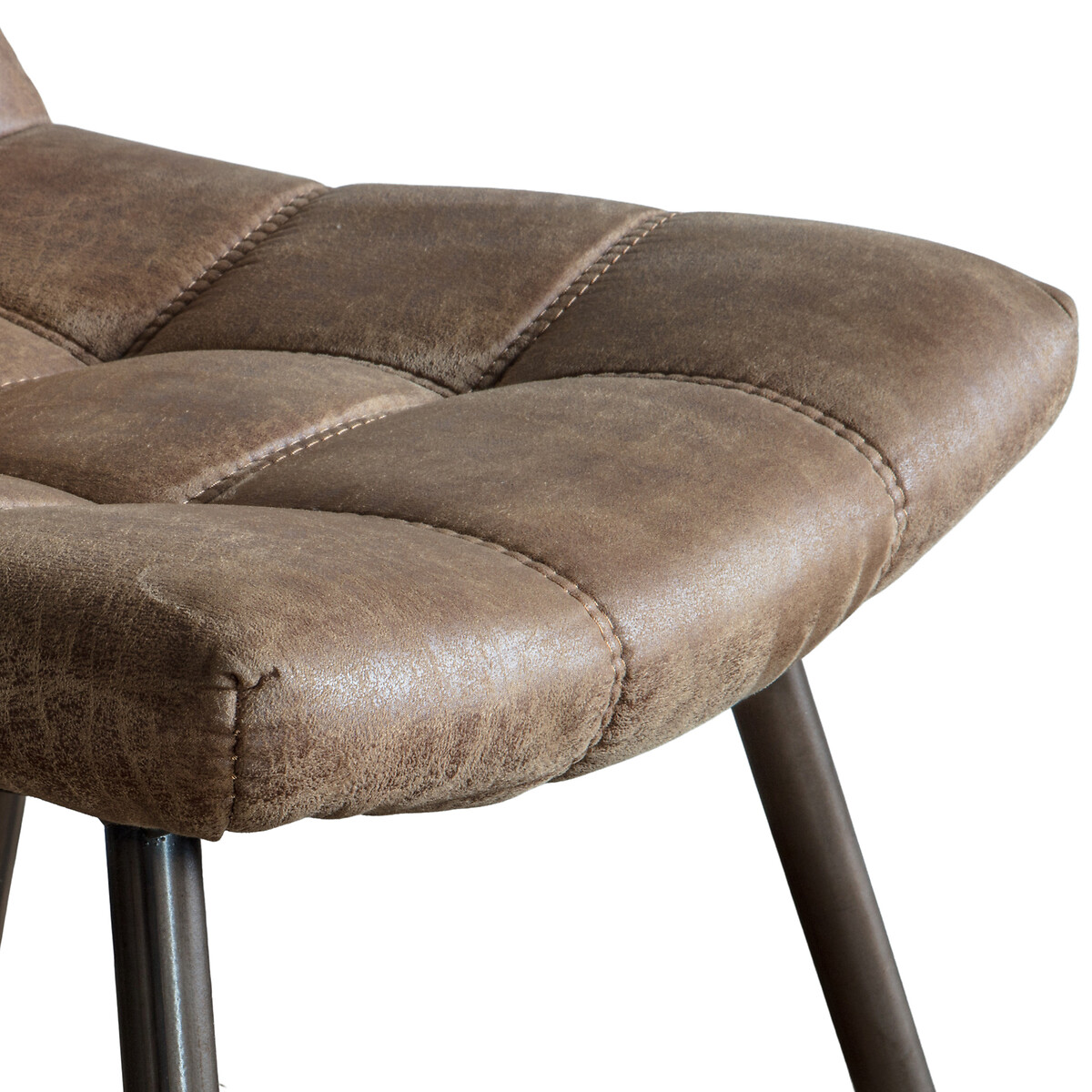 Edwin Quilted Faux Leather Dining Chairs (Set of 2) brown              , SO'HOME