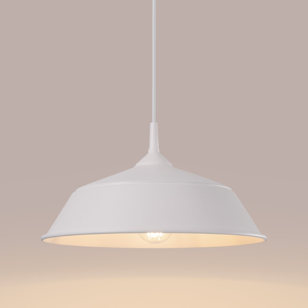 Suspension Acier Blanc E27 1 Frika blanc, EDEN