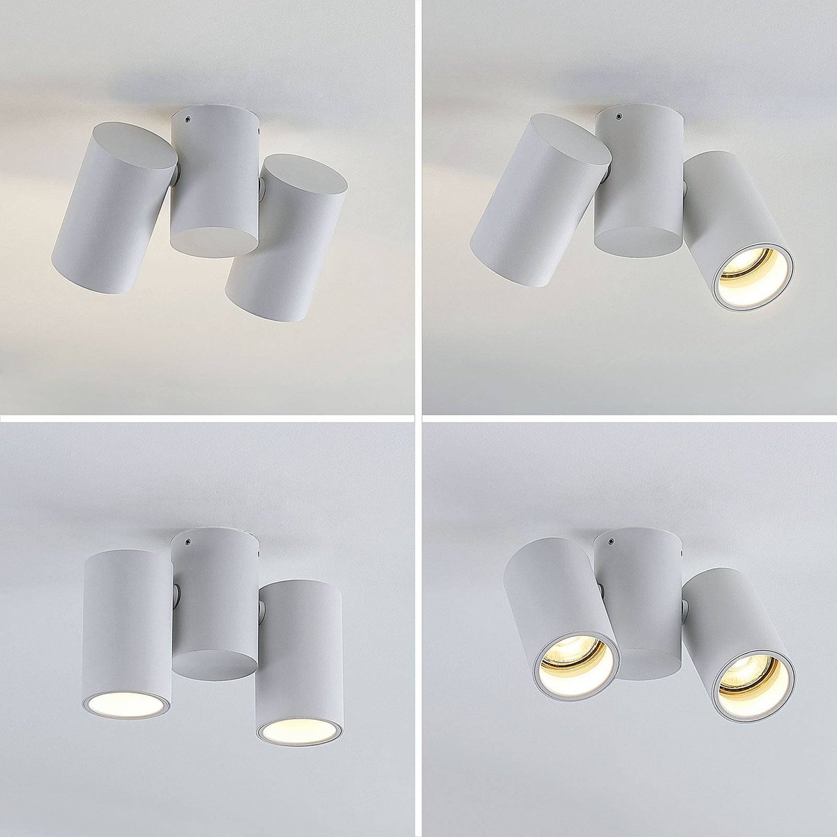 Plafonnier en aluminium moderne, Gesina blanc, ARCCHIO