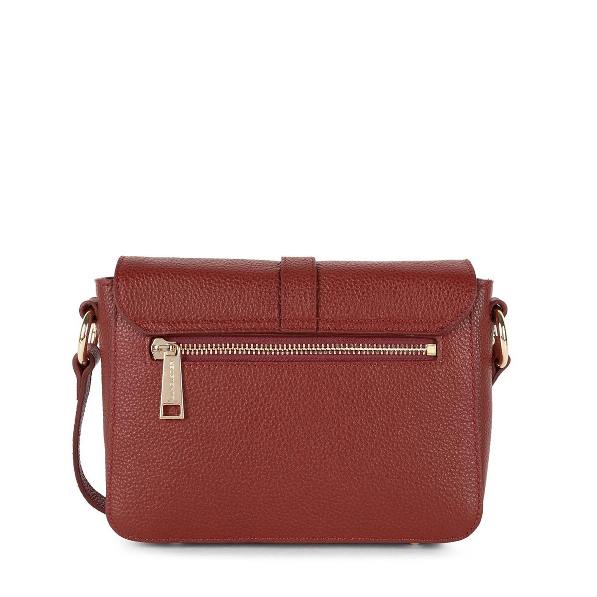 Sac À Bandoulière En Cuir Grainé Milano rouge carmin, LANCASTER