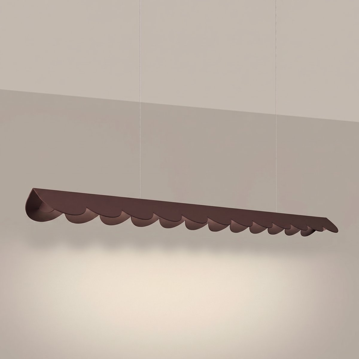 Suspension Aluminium Marron LED 1 Biscuit marron, EDEN