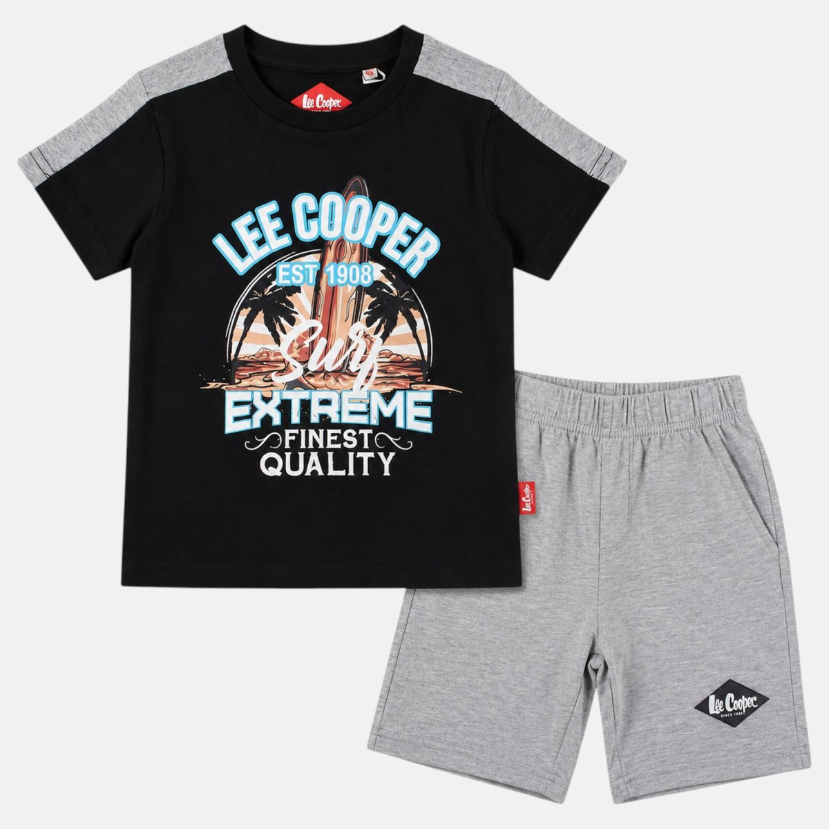 Ensemble t-shirt imprimé et short KIDS CLUB noir, LEE COOPER