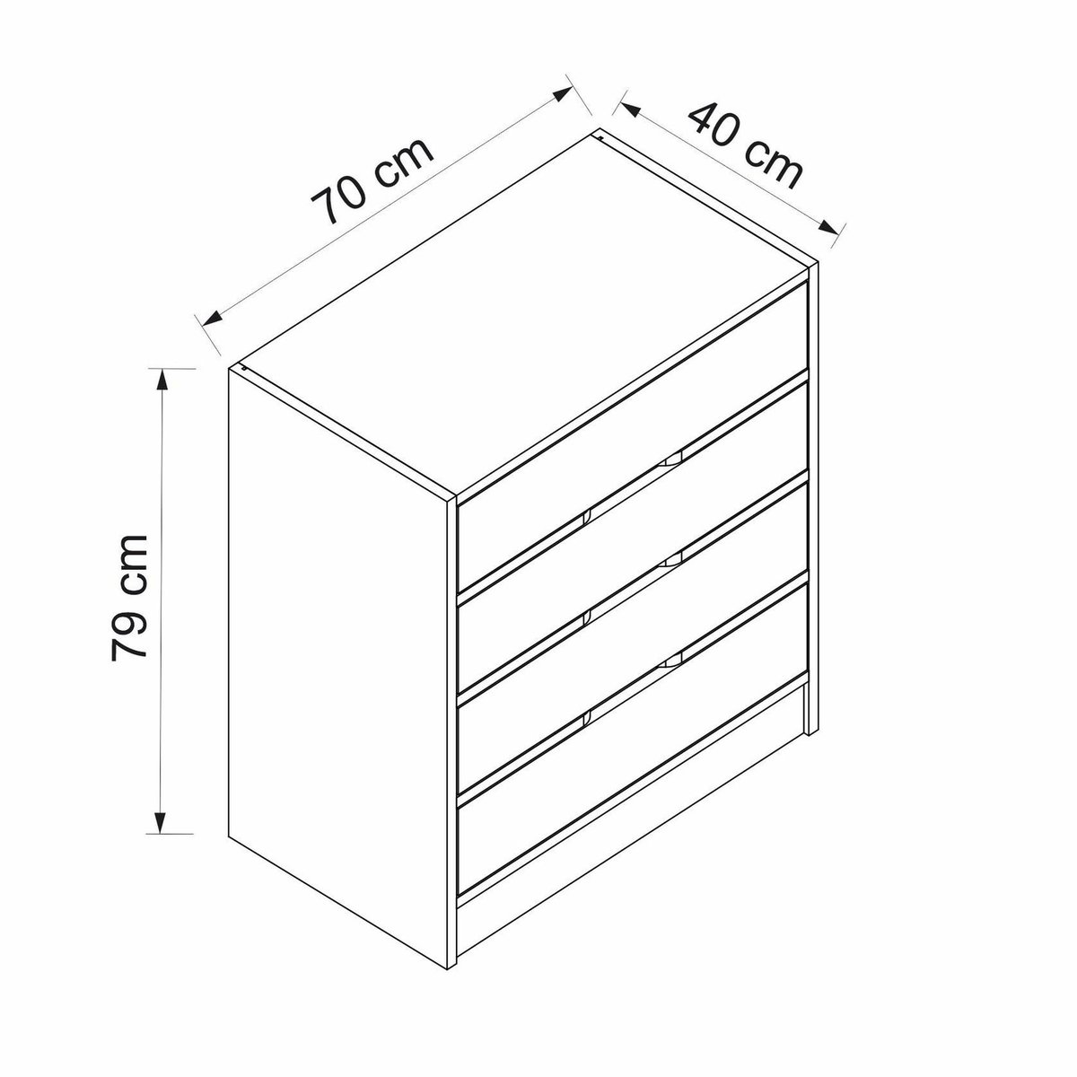 Commode 4 tiroirs BYRON blanc, PIER IMPORT
