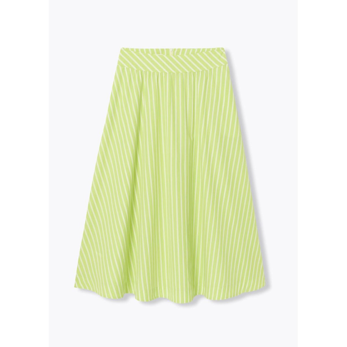 Jupe midi évasée rayée rayé jaune, PROMOD
