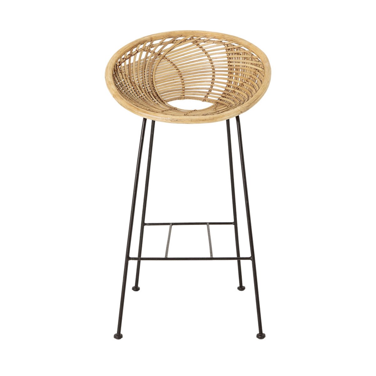 Tabouret de bar en métal et rotin 72cm - Yonne naturel, BLOOMINGVILLE