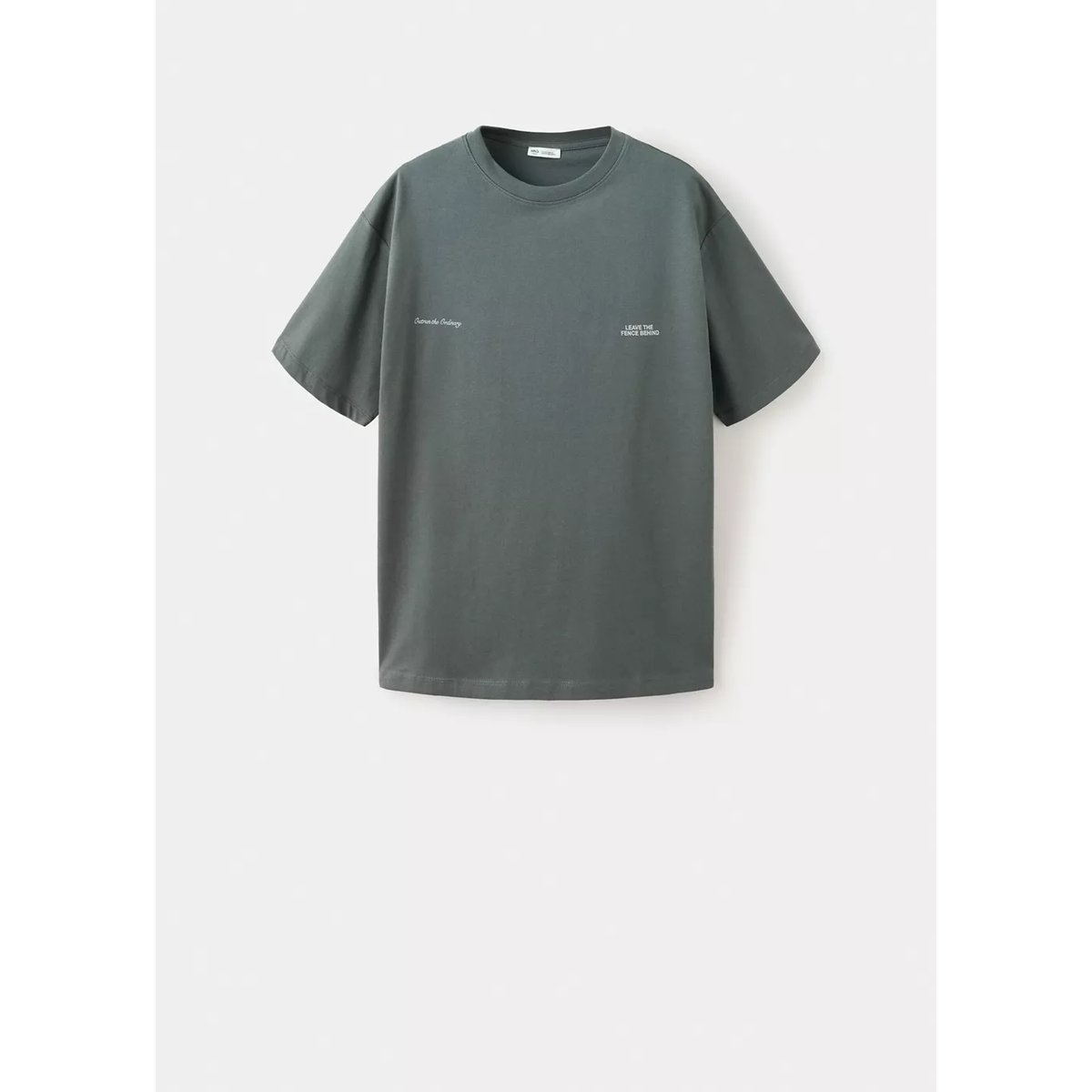 T-shirt 100% coton brodé vert foncé, MANGO TEEN