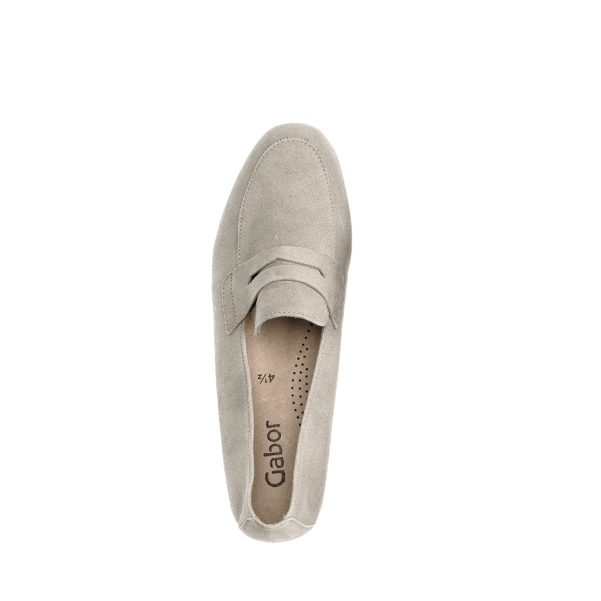 Mocassins en  à talon compensé beige velours, GABOR